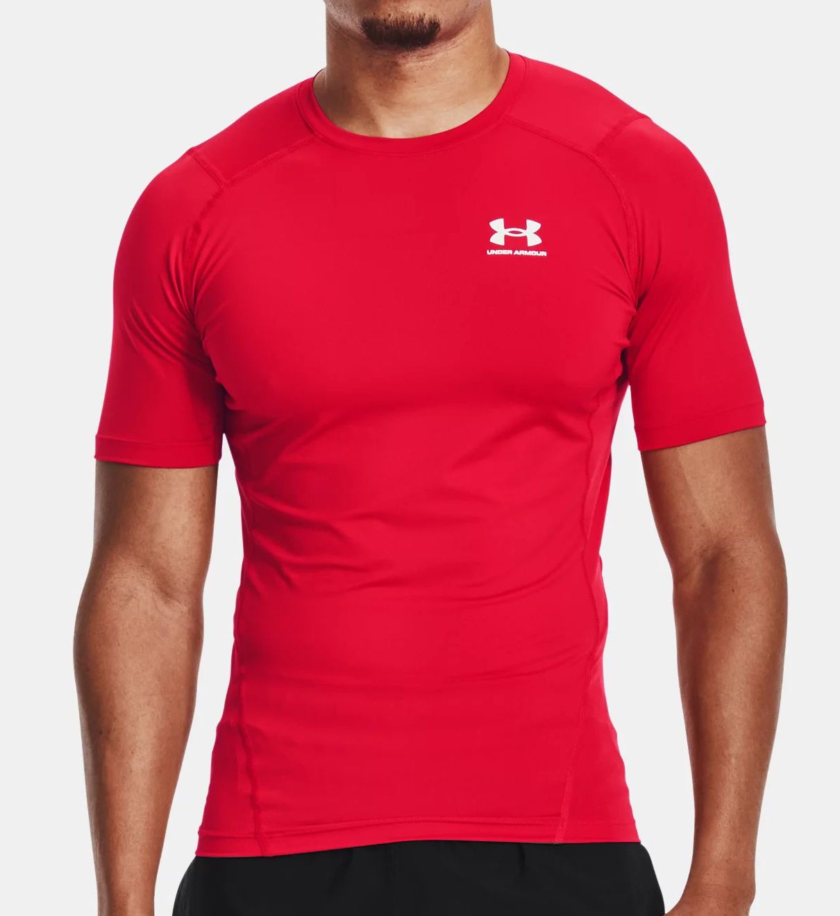 Under Armour Men's HeatGear Compression T-Shirt in Red (1361518) | Size Small | HisRoom.com