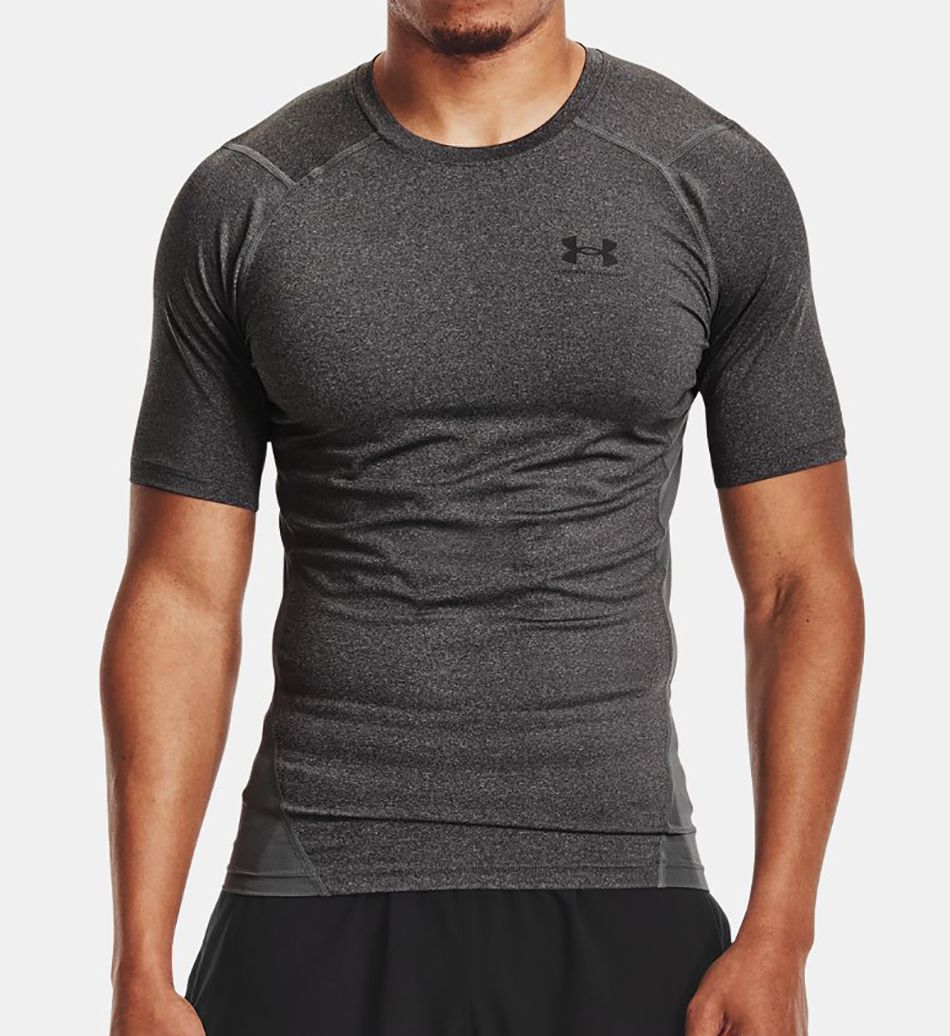 Under Armour Men's Tall Man HeatGear Compression T-Shirt in Gray (1361518T) | Size 2XL | HisRoom.com