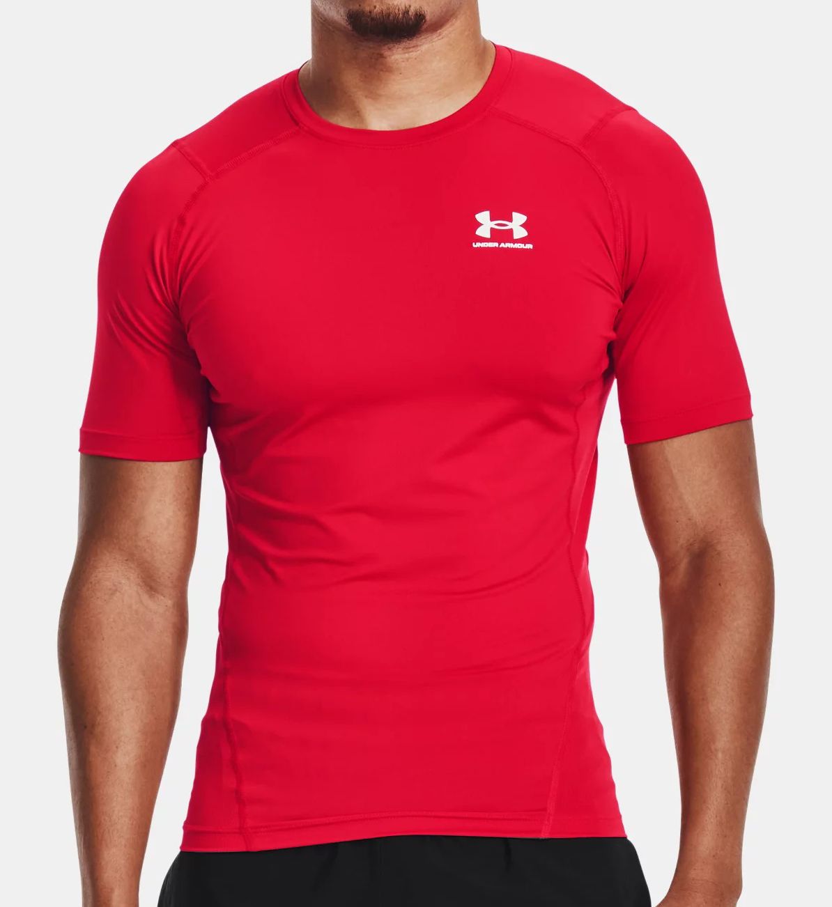 Under Armour Men's Tall Man HeatGear Compression T-Shirt in Red (1361518T) | Size XL | HisRoom.com