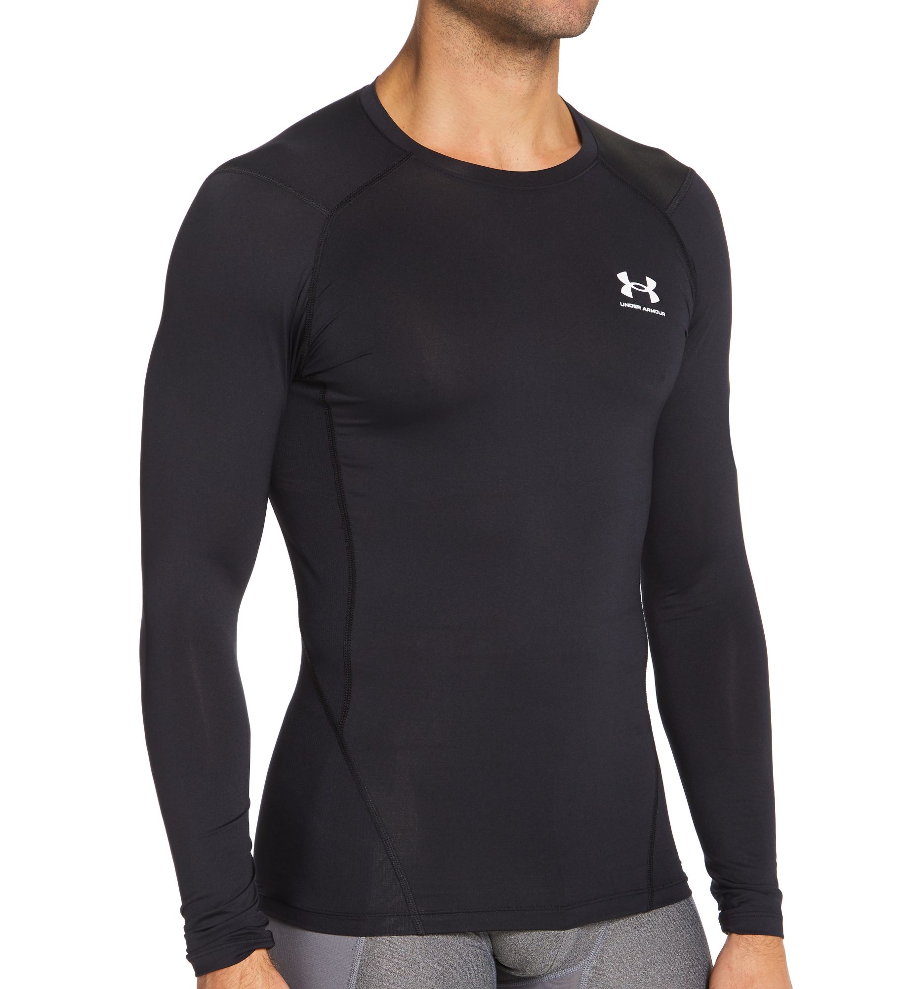 Under Armour Men's HeatGear Long Sleeve Compression T-Shirt in Black (1361524) | Size 3XL | HisRoom.com