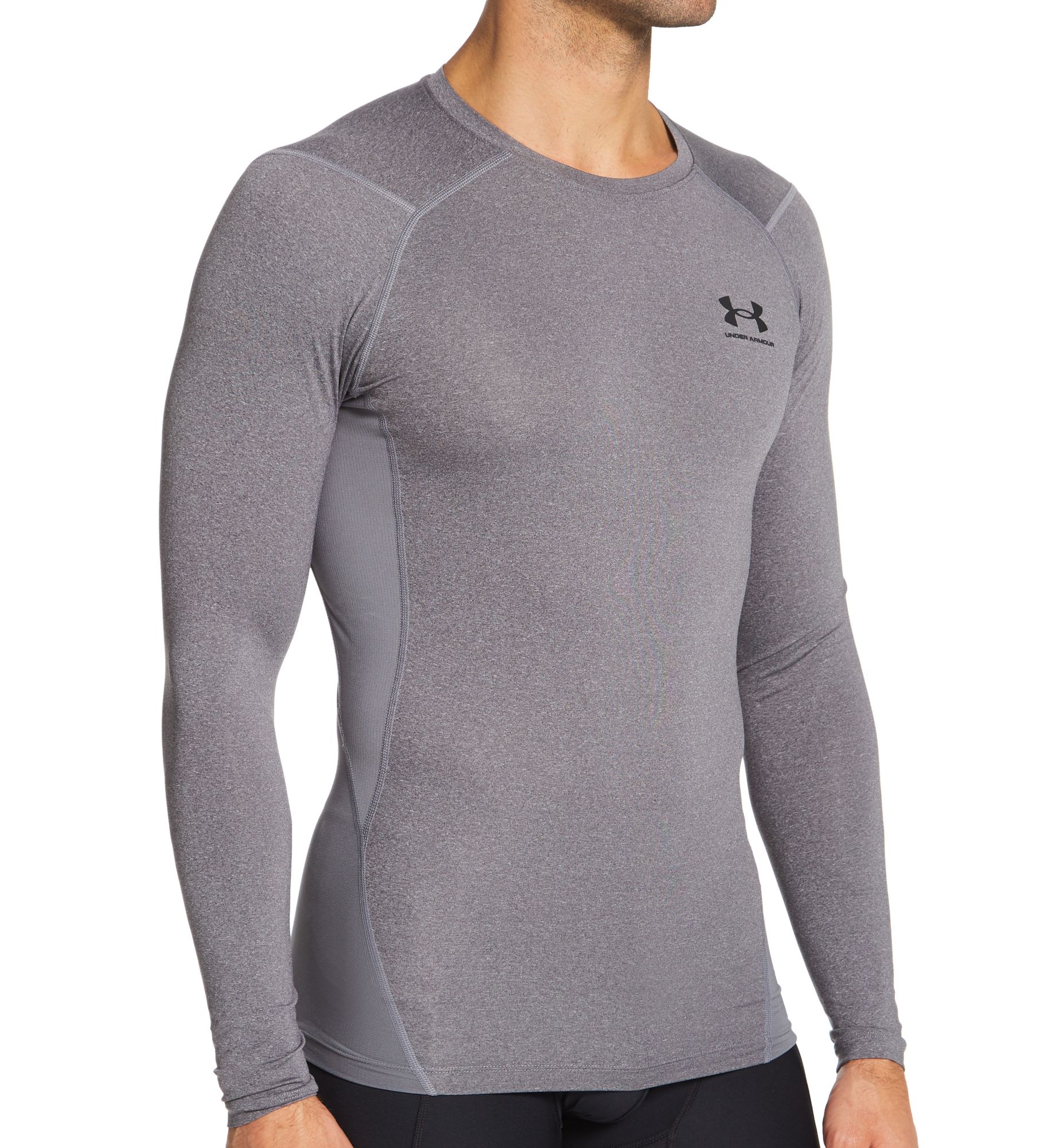 Under Armour Men's HeatGear Long Sleeve Compression T-Shirt in Gray (1361524) | Size 3XL | HisRoom.com