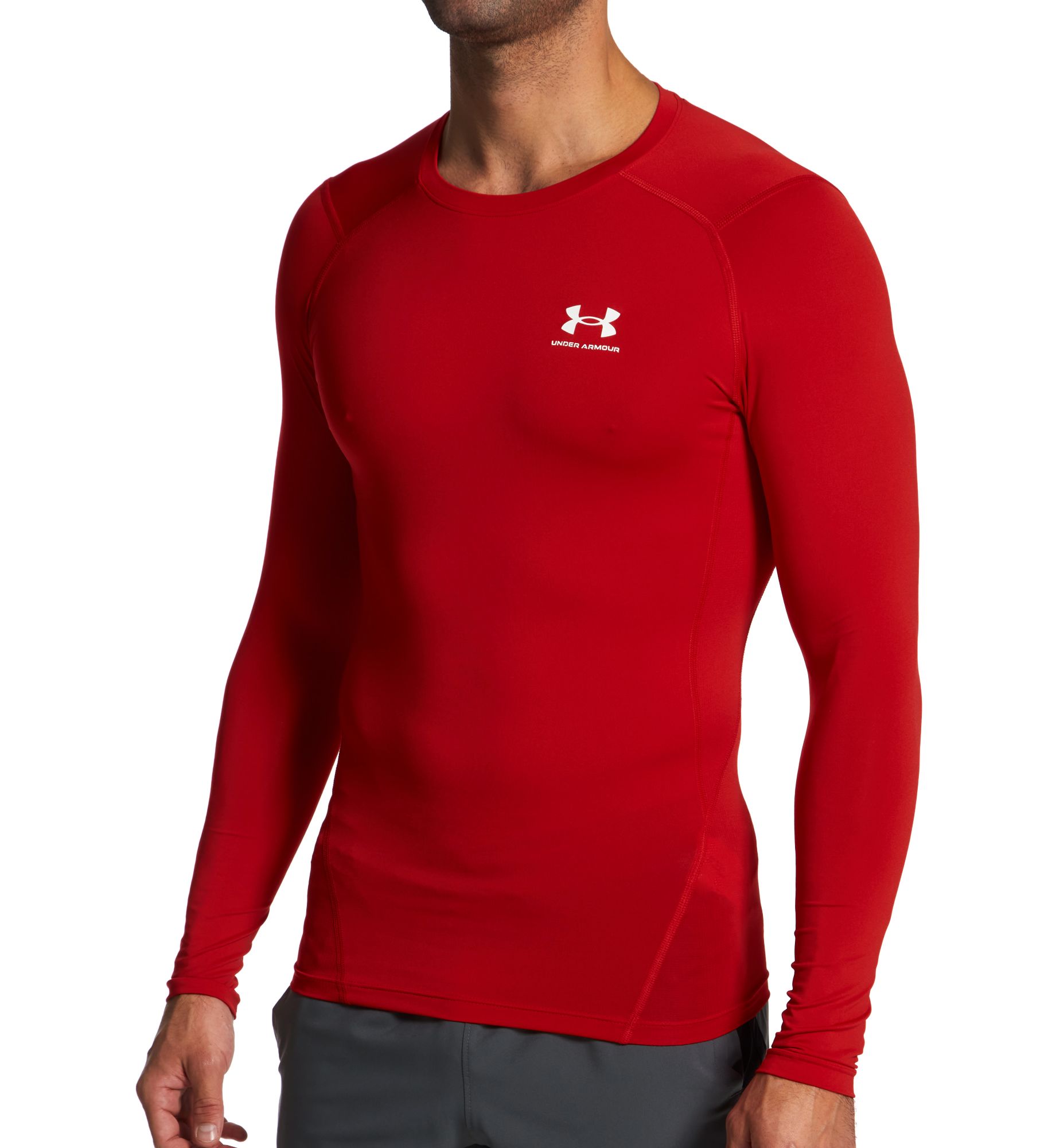 Under Armour Men's HeatGear Long Sleeve Compression T-Shirt in Red (1361524) | Size XL | HisRoom.com