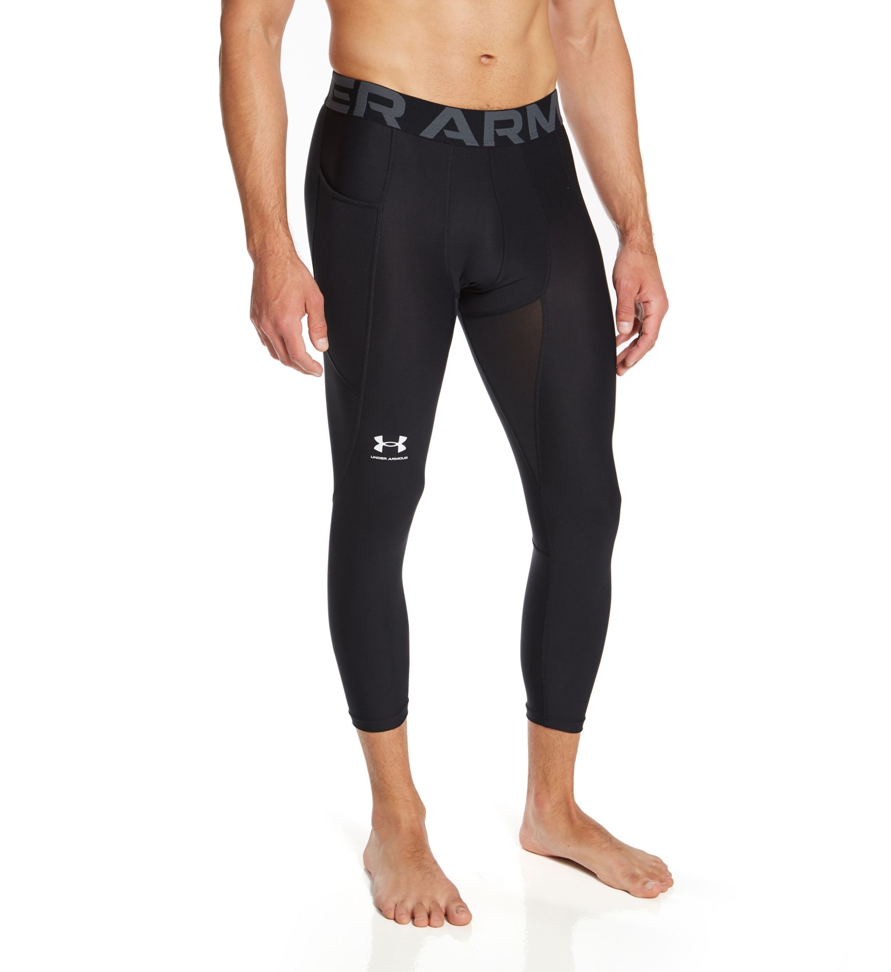 Under Armour Men's Tall Man HeatGear 3/4 Training Legging in Black (1361588T) | Size 2XL | HisRoom.com