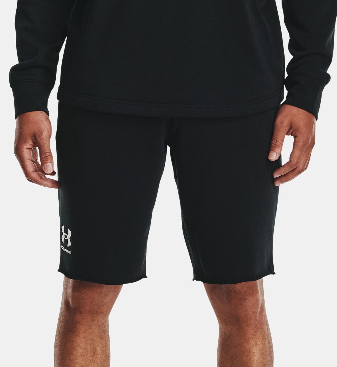 Under Armour Men's UA Rival Terry 10 Inch Short in Black (1361631) | Size Medium | HisRoom.com