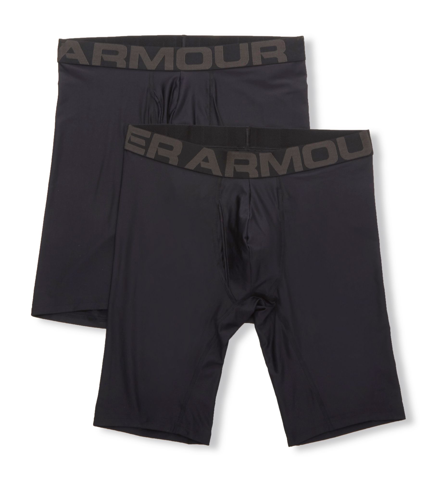 Under Armour Men's Tech 9 Inch Fitted Boxer Briefs - 2 Pack in Black (1363622) | Size Small | HisRoom.com