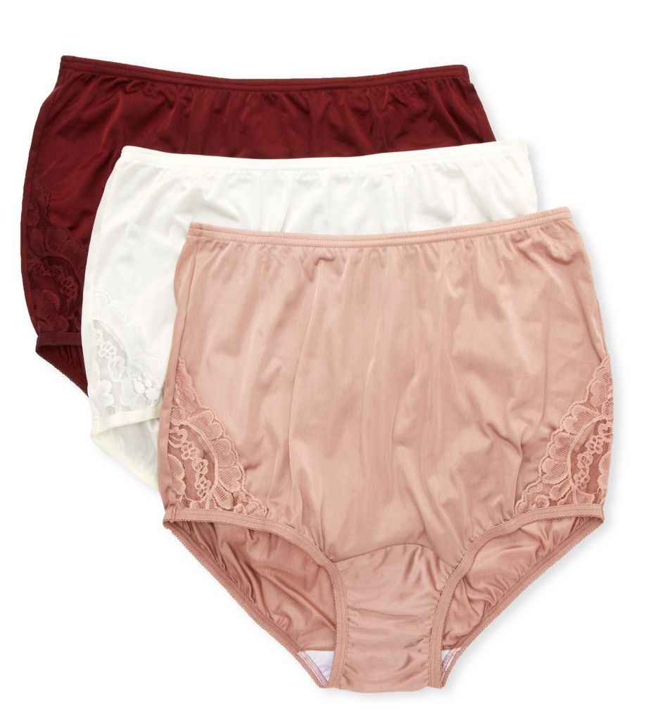 Size 9 Vanity Fair Briefs Panties Flattering Lace 13281 Love Spell NEW  Maroon - Helia Beer Co