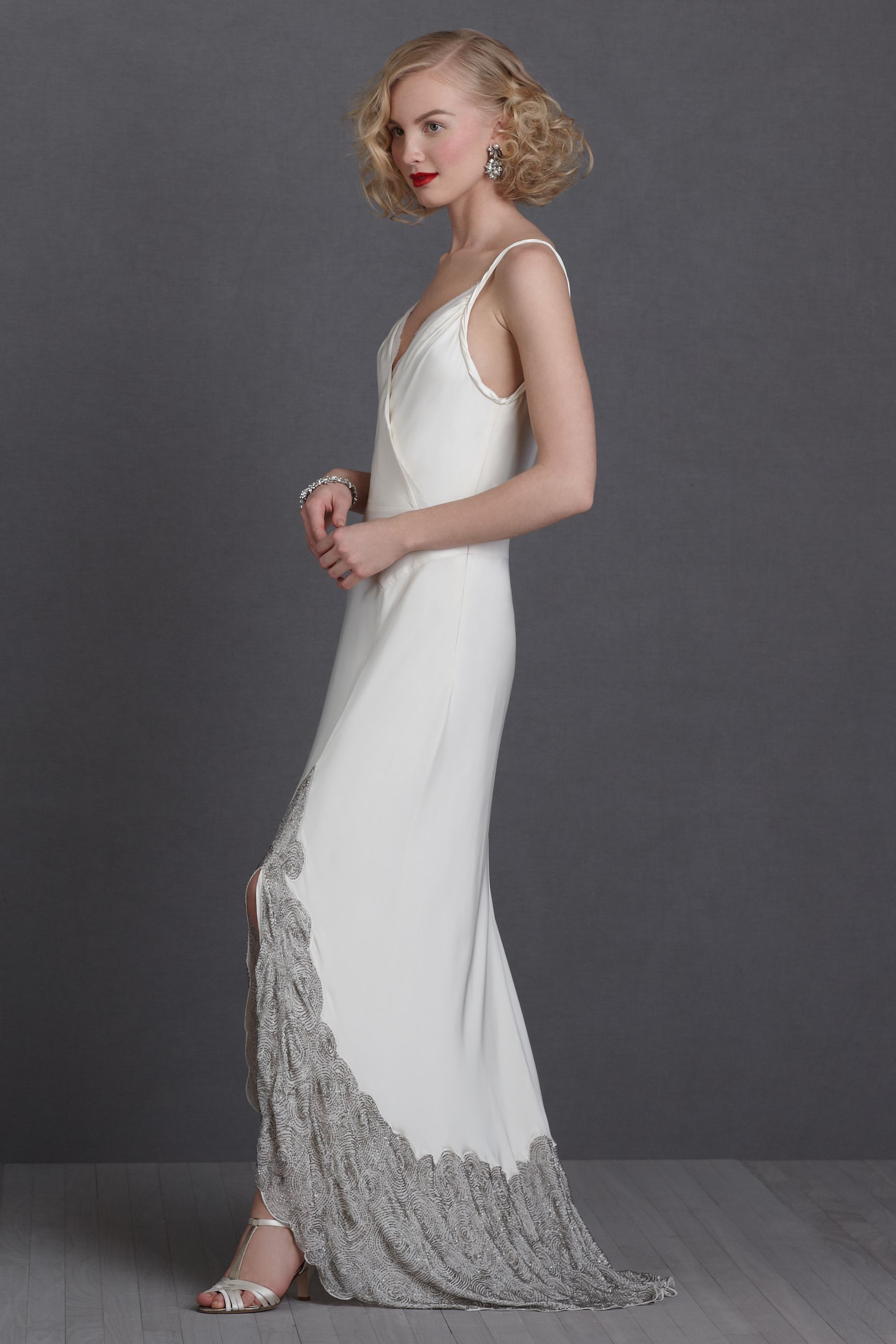 Swirling Platinum Gown in Bride | BHLDN