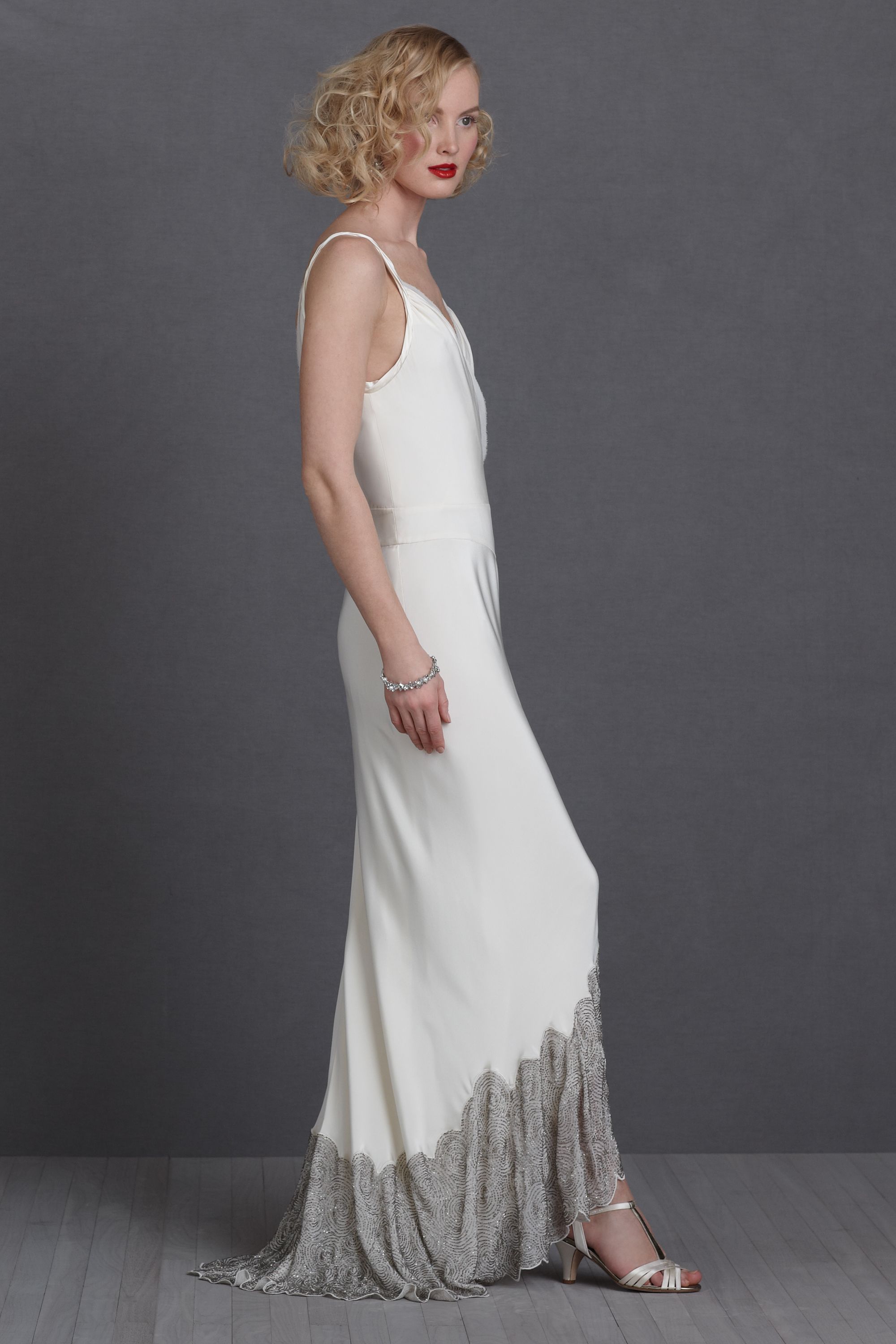 Swirling Platinum Gown in Bride | BHLDN