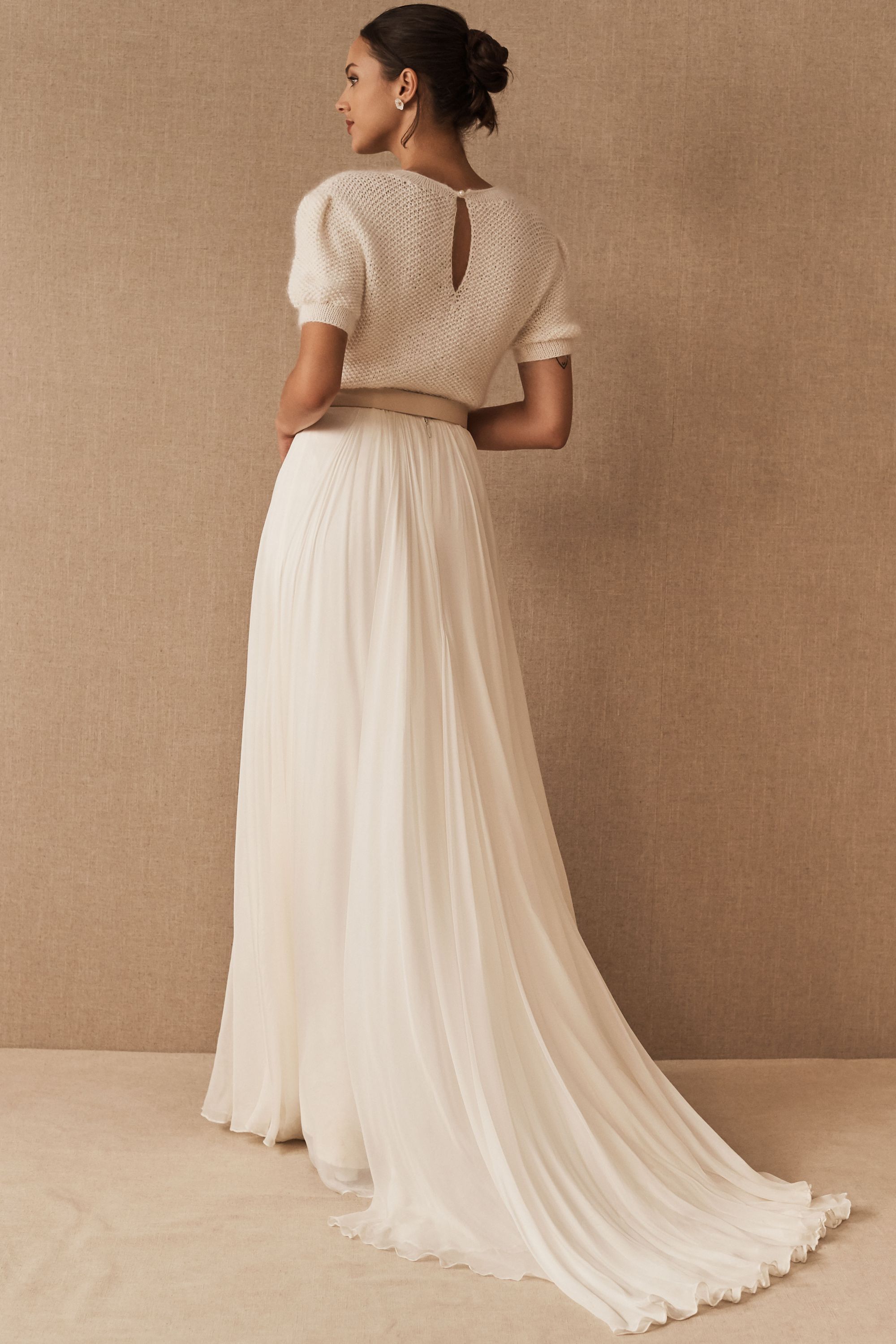 sweater and skirt wedding dress