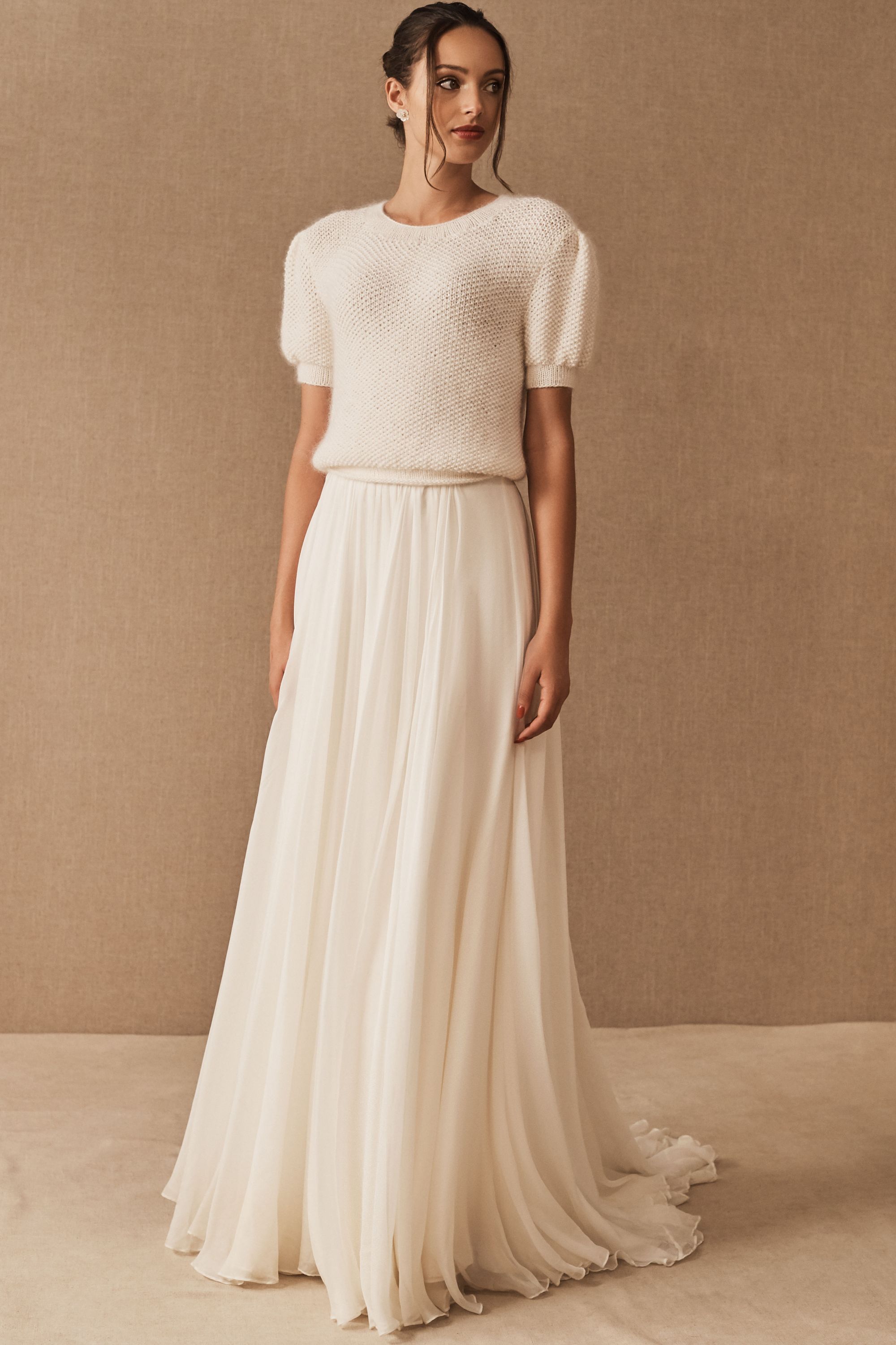 sweater and skirt wedding dress