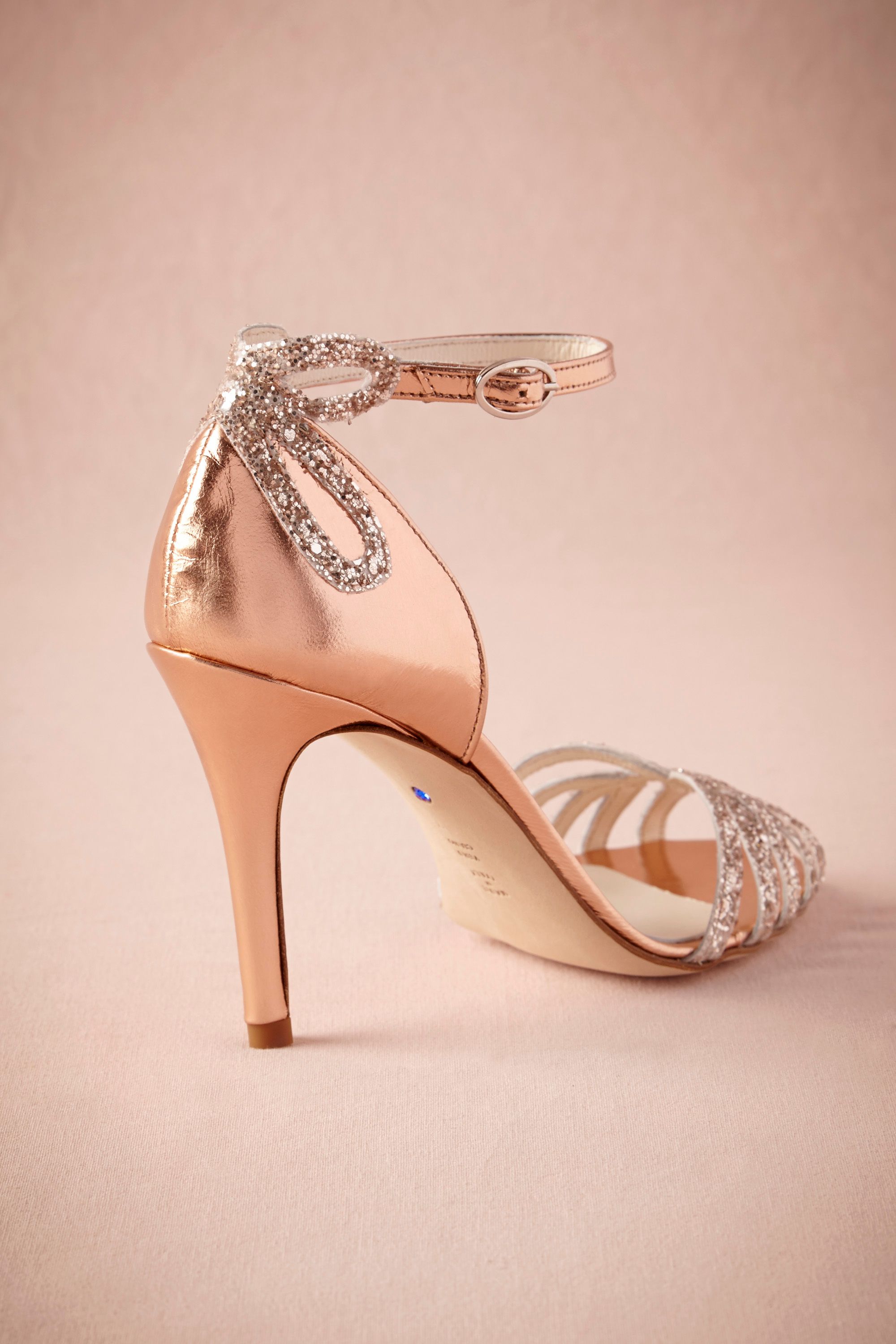 bridesmaid rose gold shoes