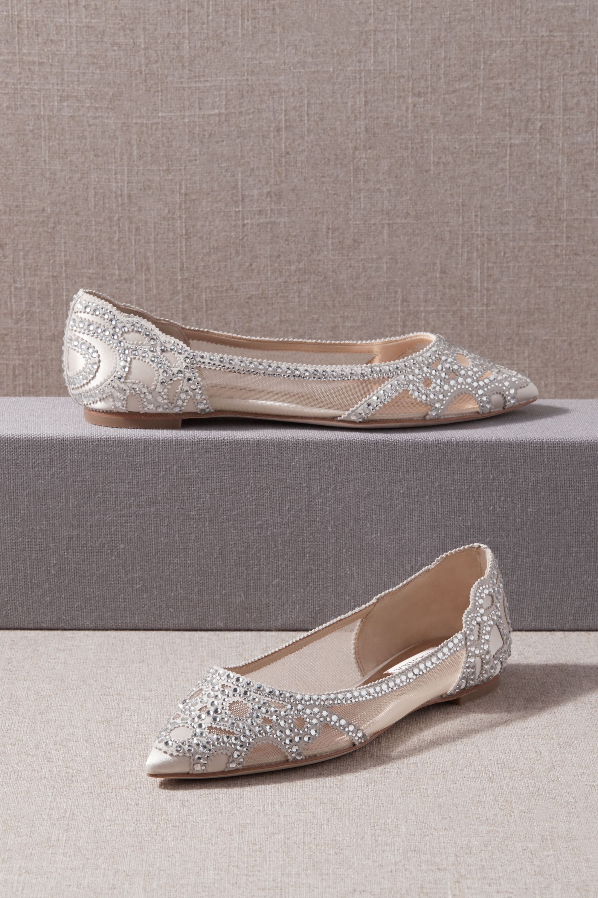 Wedding Shoes | Silver & Ivory Wedding Shoes | BHLDN