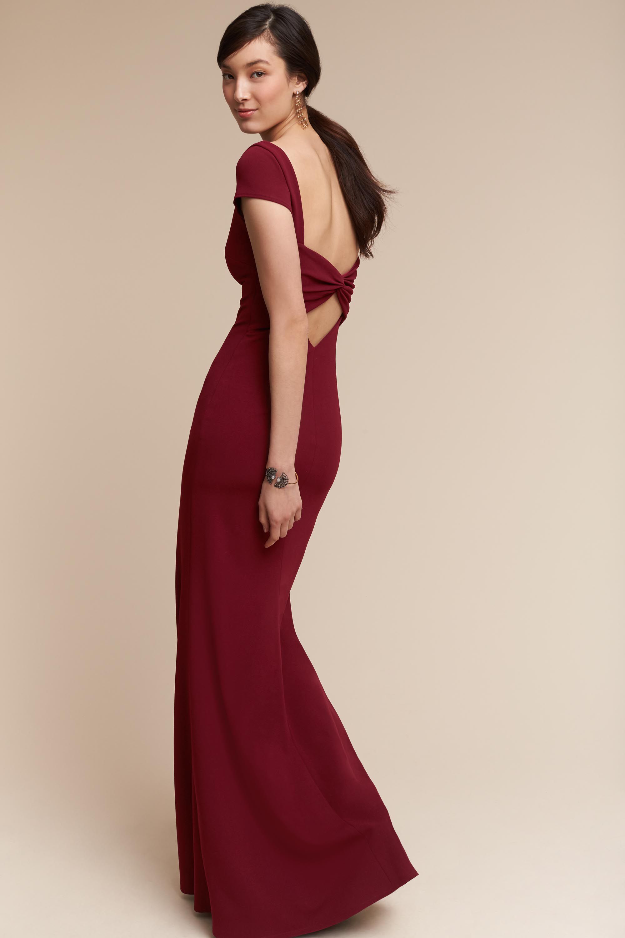NEW $280 BHLDN Katie May Madison Dress Gown in Bordeaux 