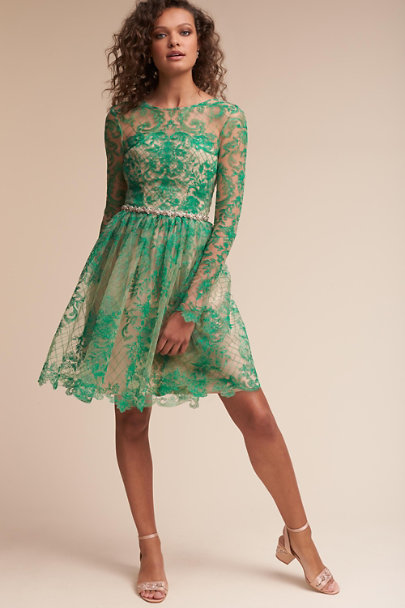 Monique Lhuillier Green Dress