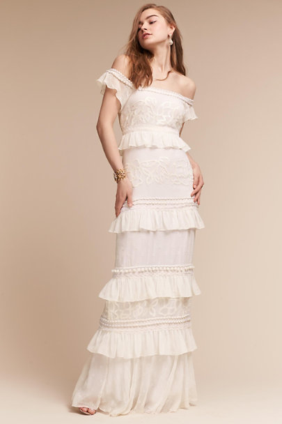 Nicole Miller Strapless Ruffle Dress