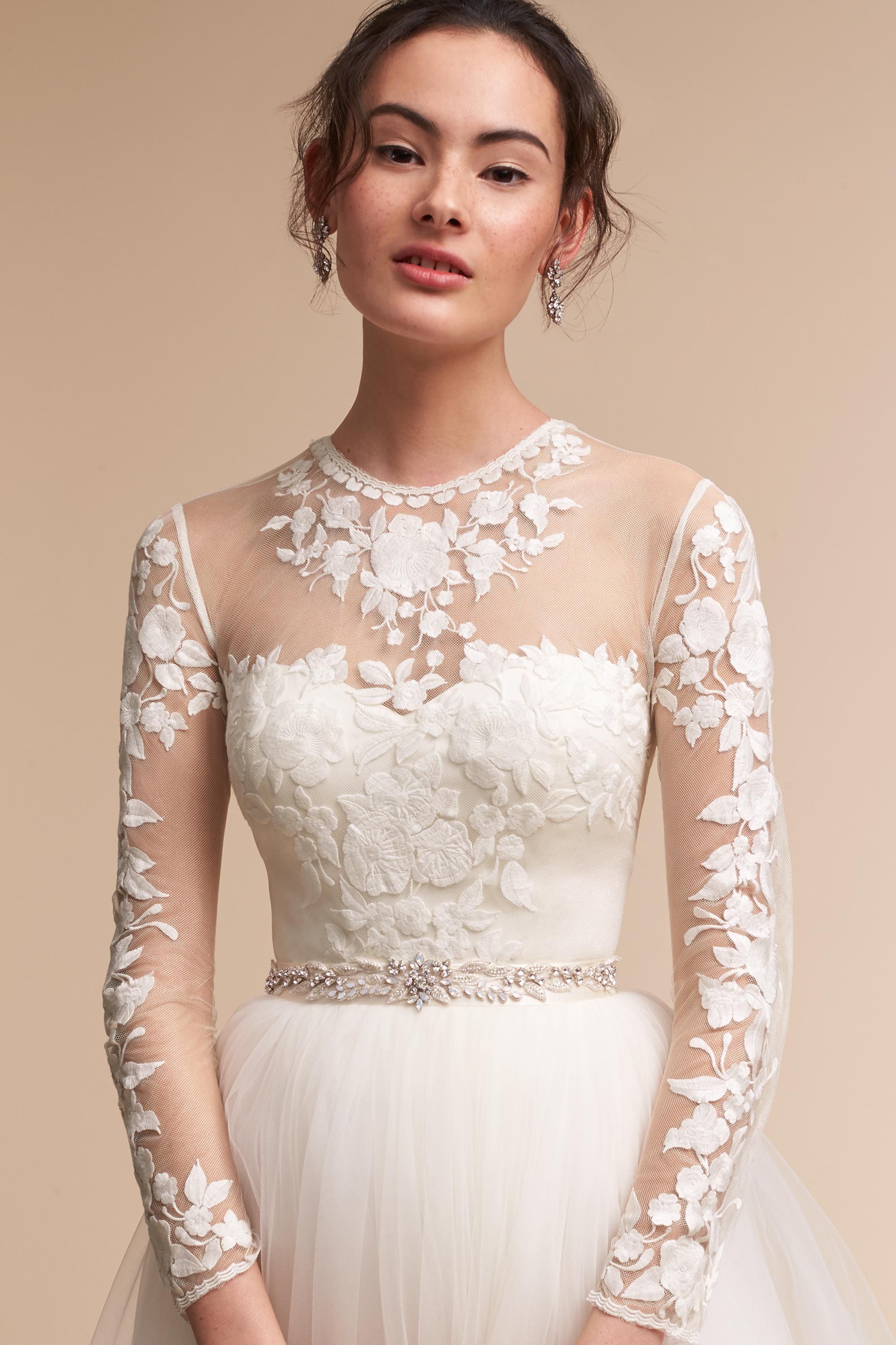 long sleeve lace wedding dress topper