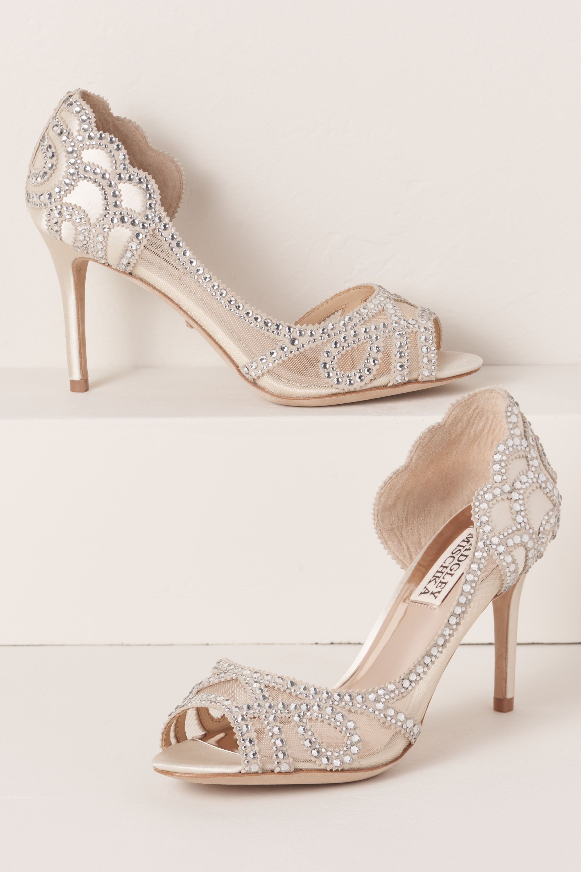 Marla Peep-Toe Heels Ivory in Shoes & Accessories | BHLDN