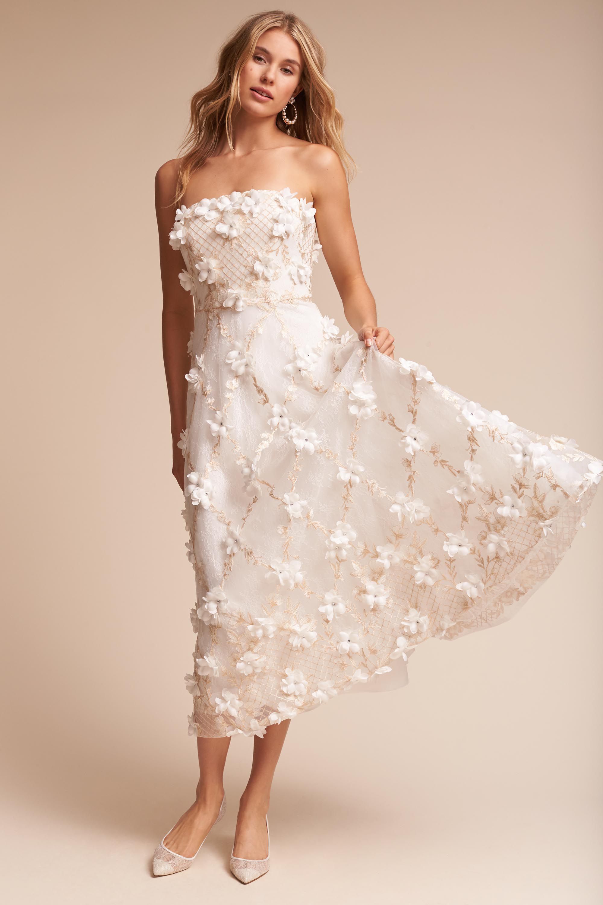 marchesa notte 3d embroidered strapless gown