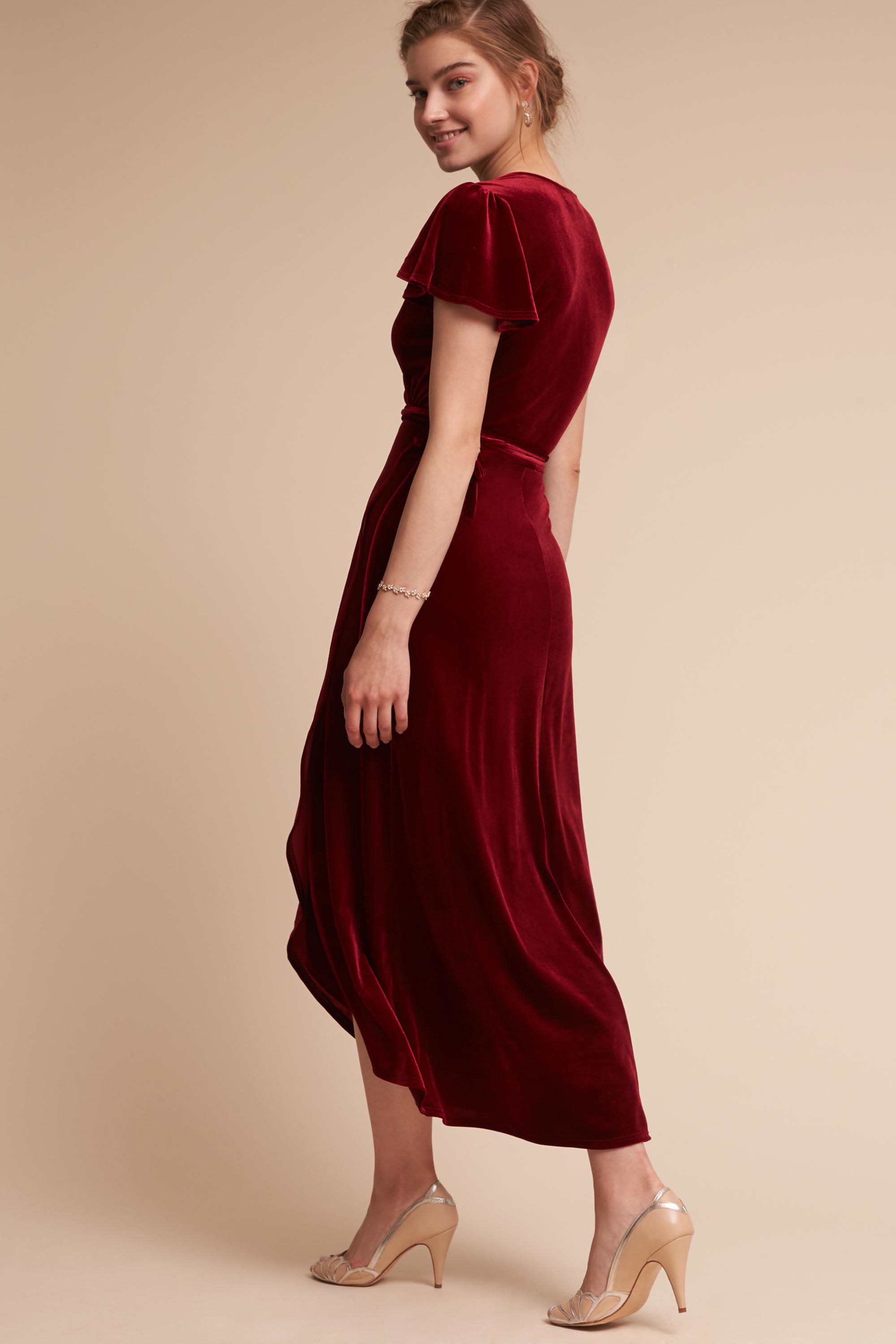 velvet gown with sleeves