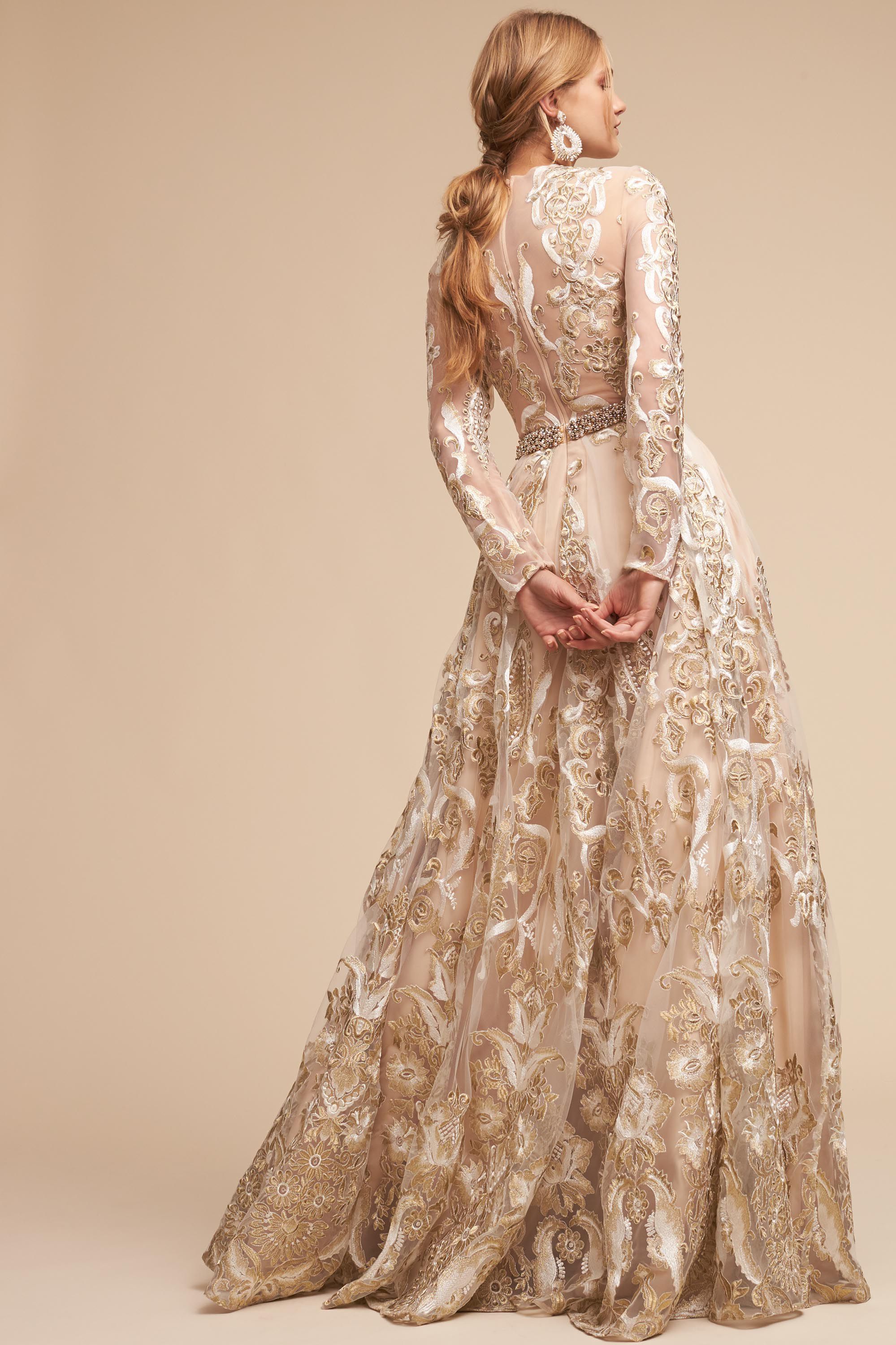 bhldn gold dress