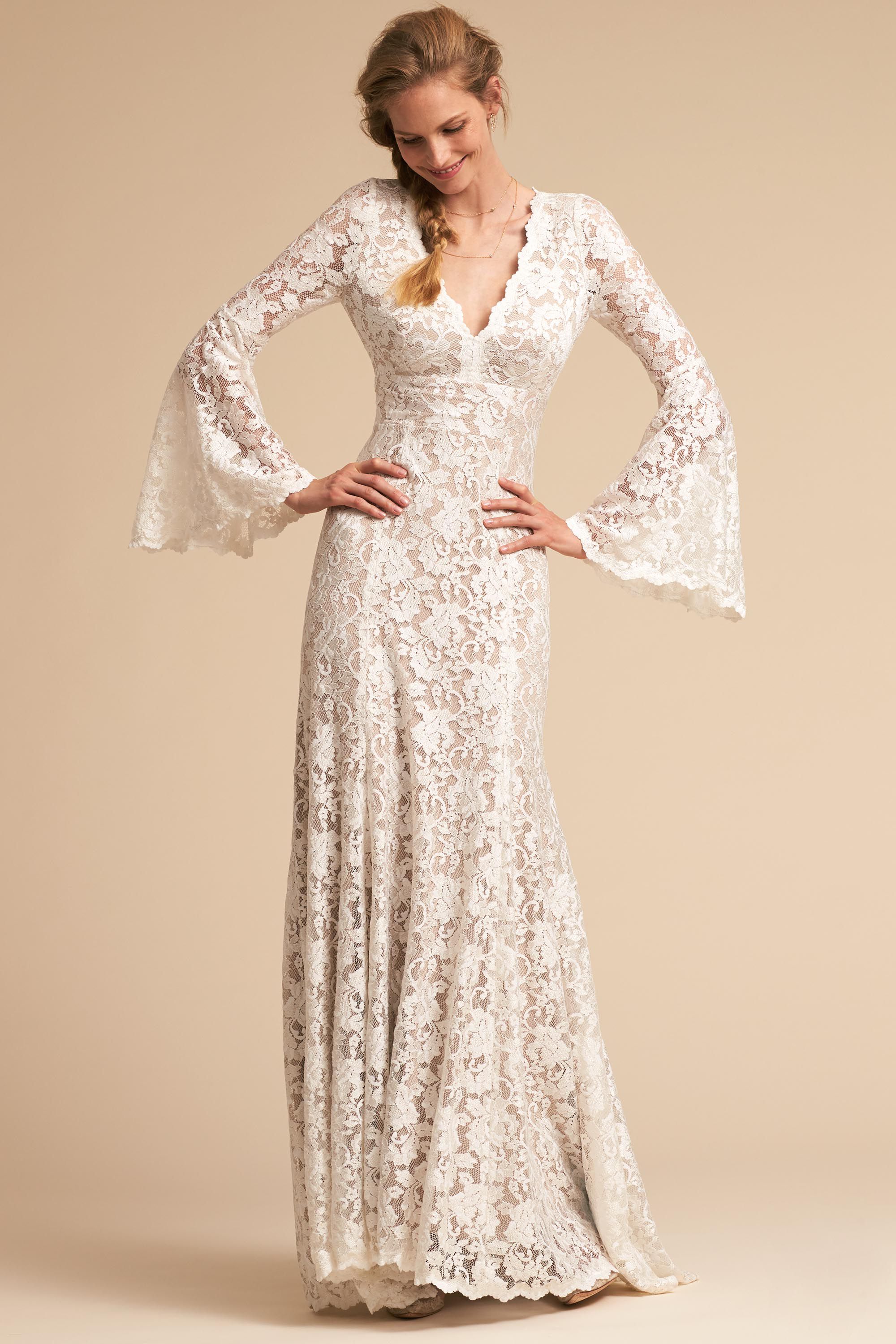 bhldn cascading lace gown