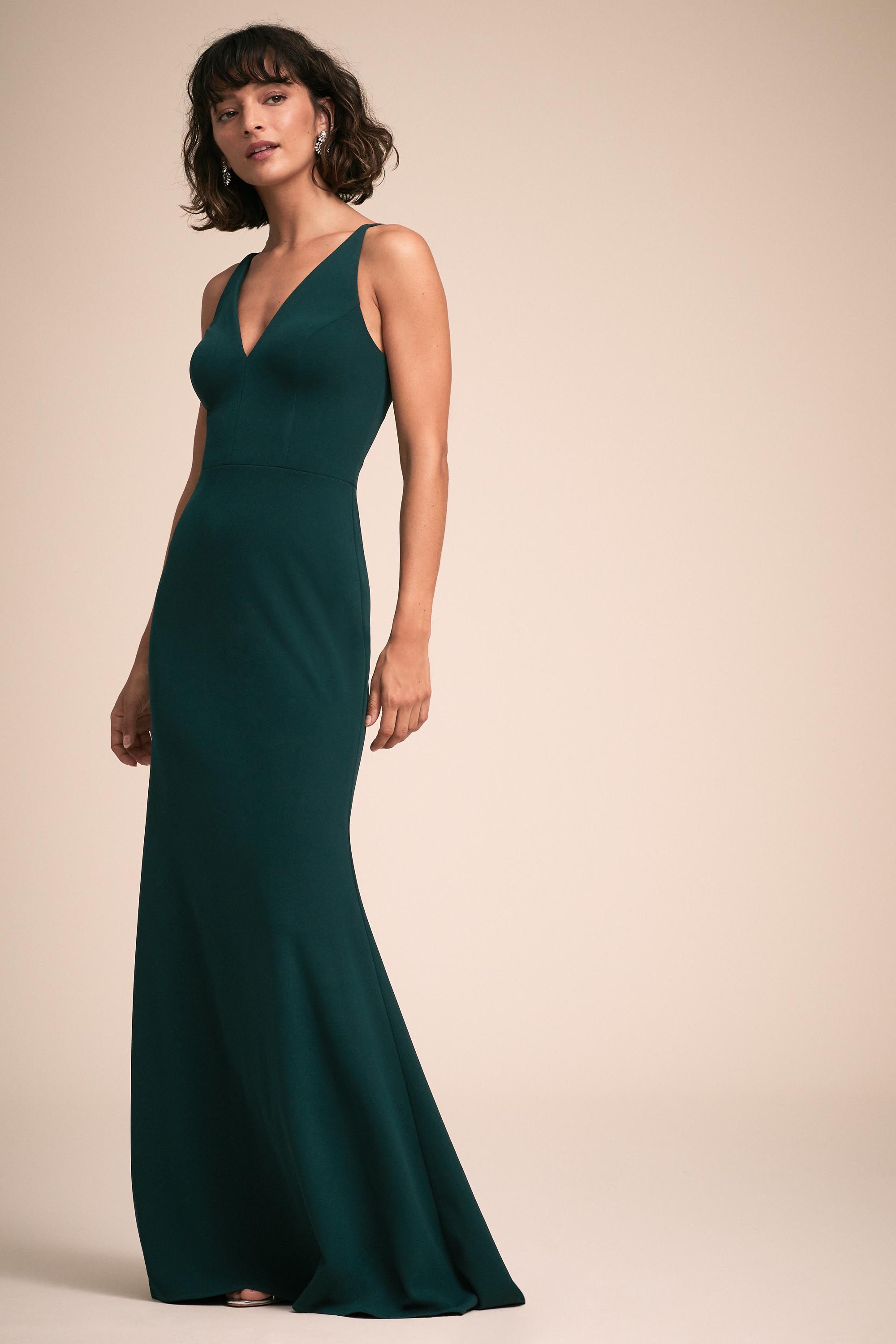 Jones Dress Dark Emerald In Bridesmaids And Bridal Party Bhldn 