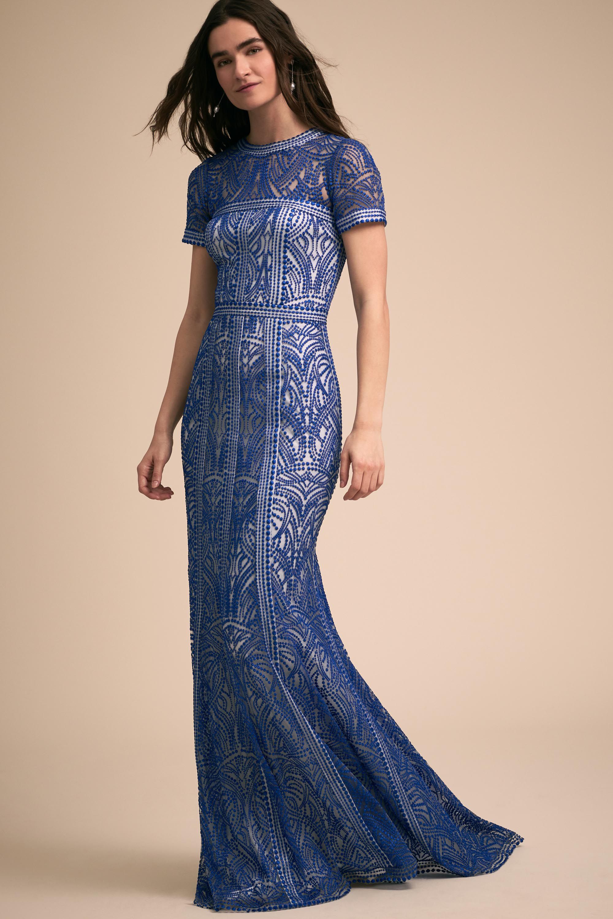 tadashi shoji blue nights dress