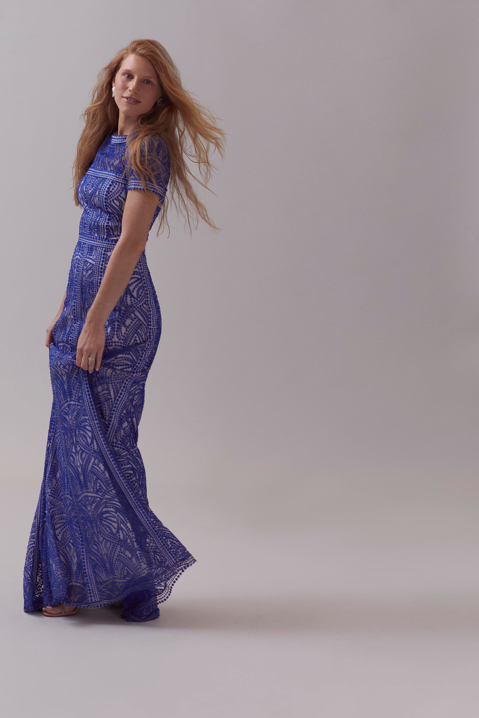 tadashi shoji blue nights dress