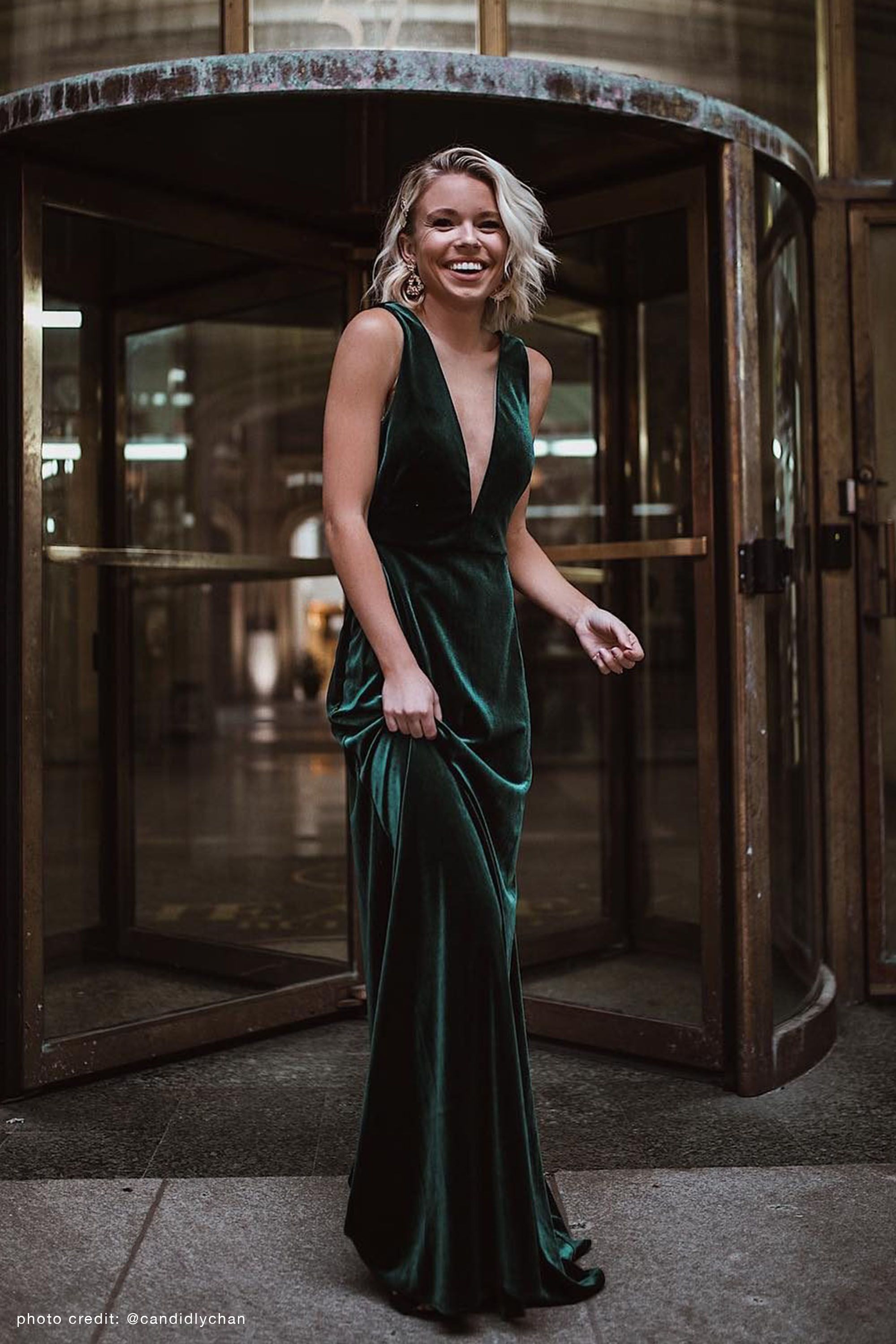 bhldn green velvet dress