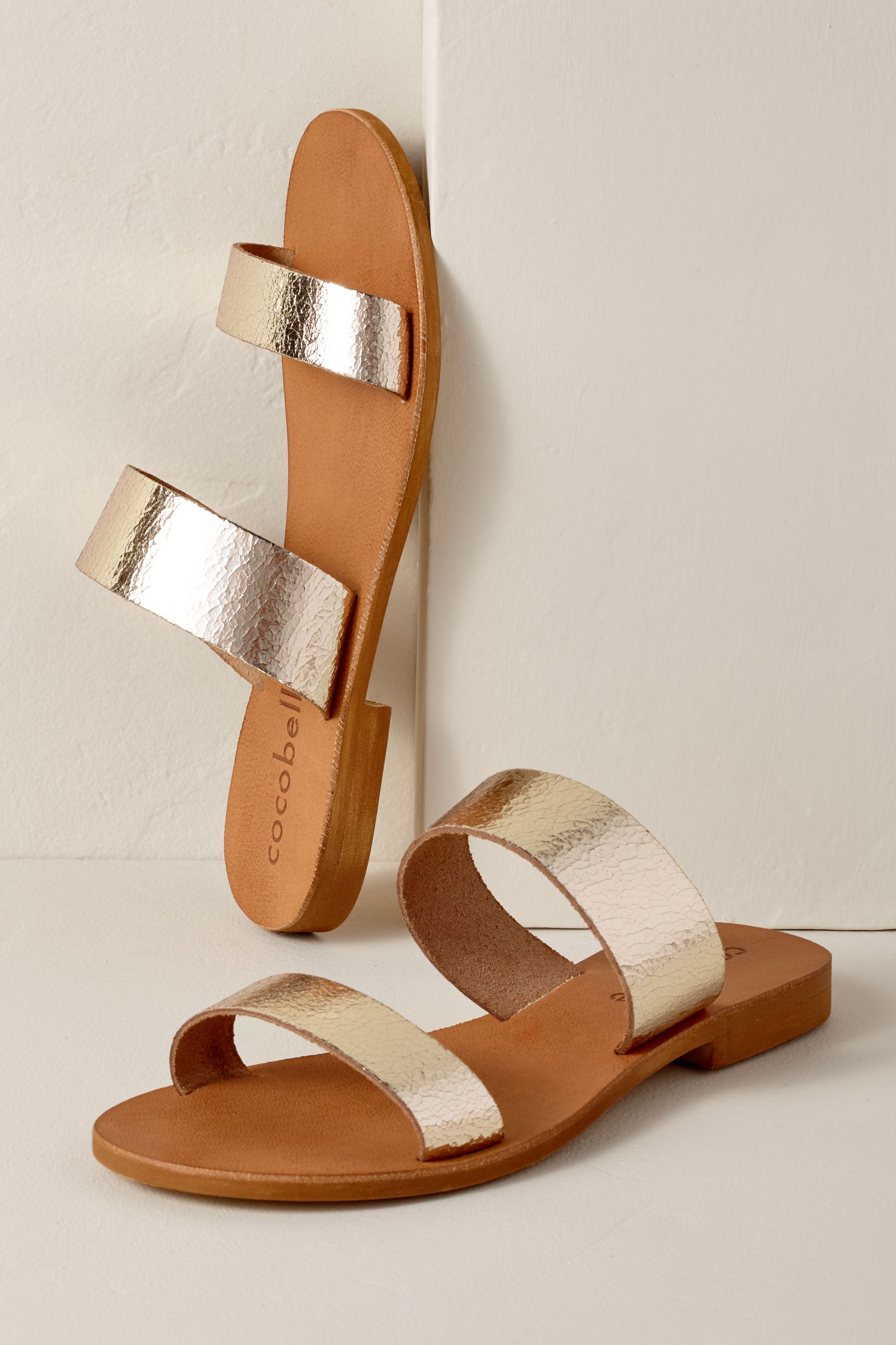 cocobelle leather slide sandals