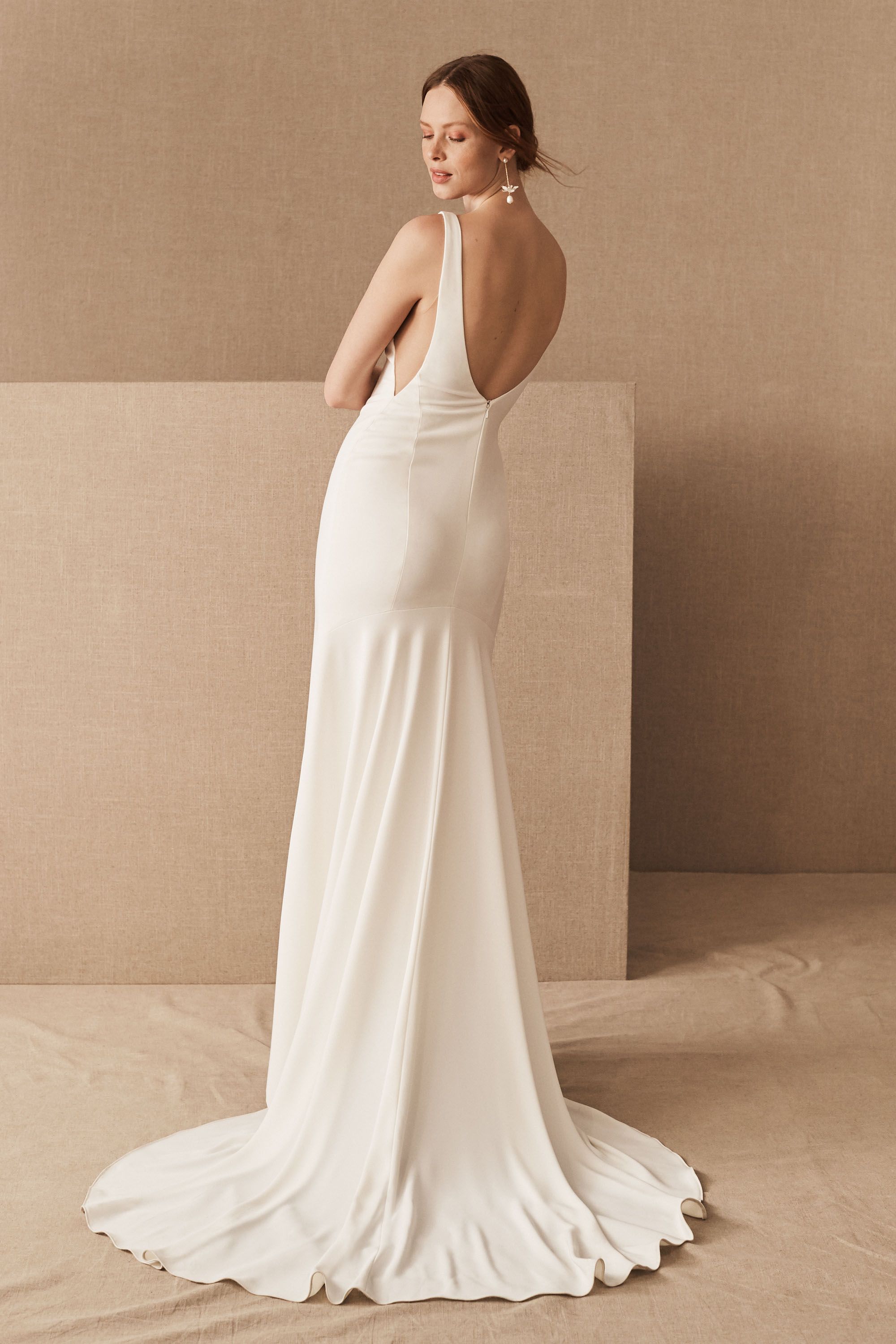 silk crepe wedding gown