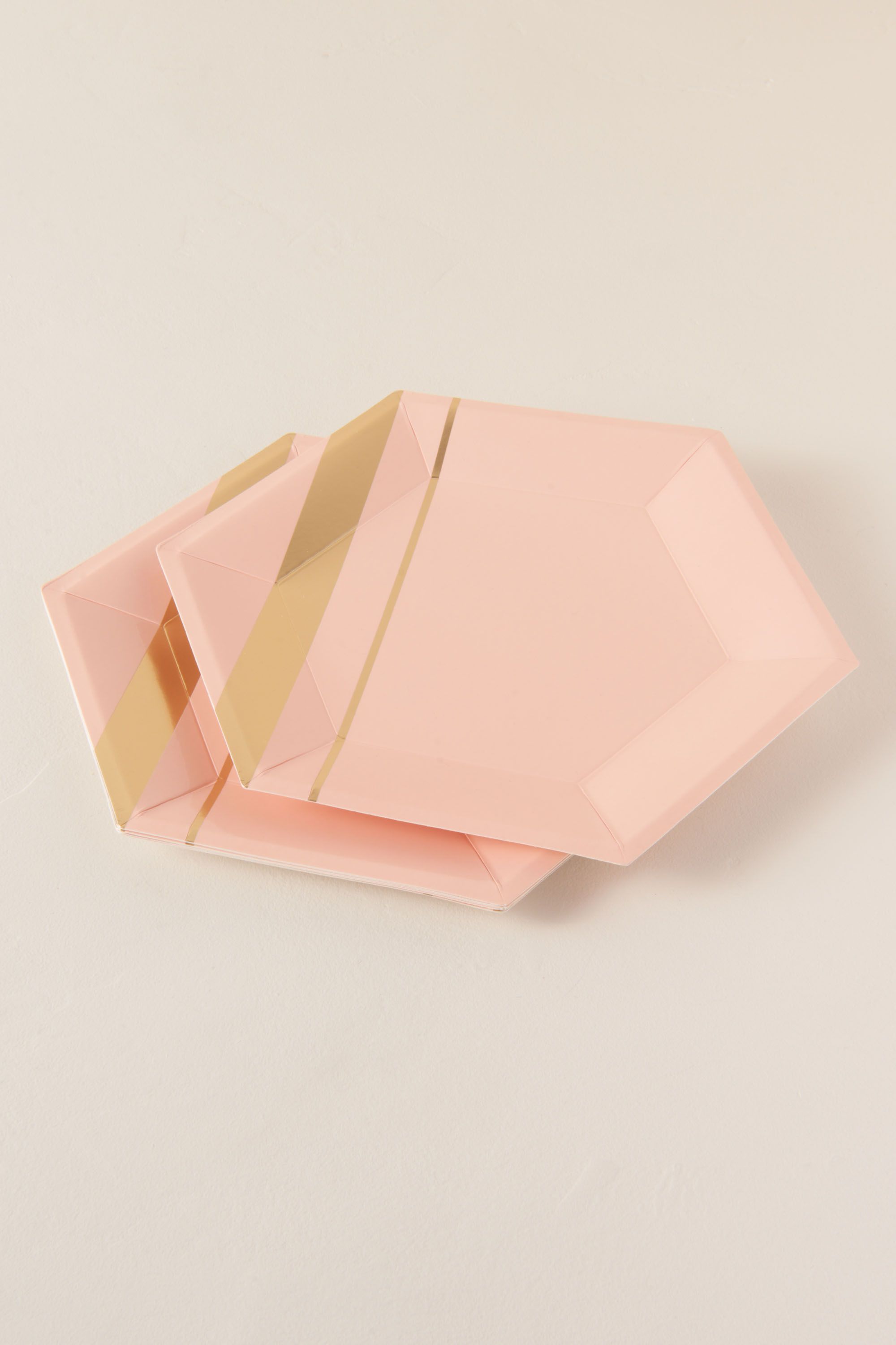 Pink Hexagon Large Paper Plates | BHLDN