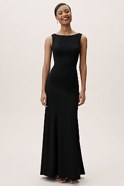 Long Black Bridesmaid Dress