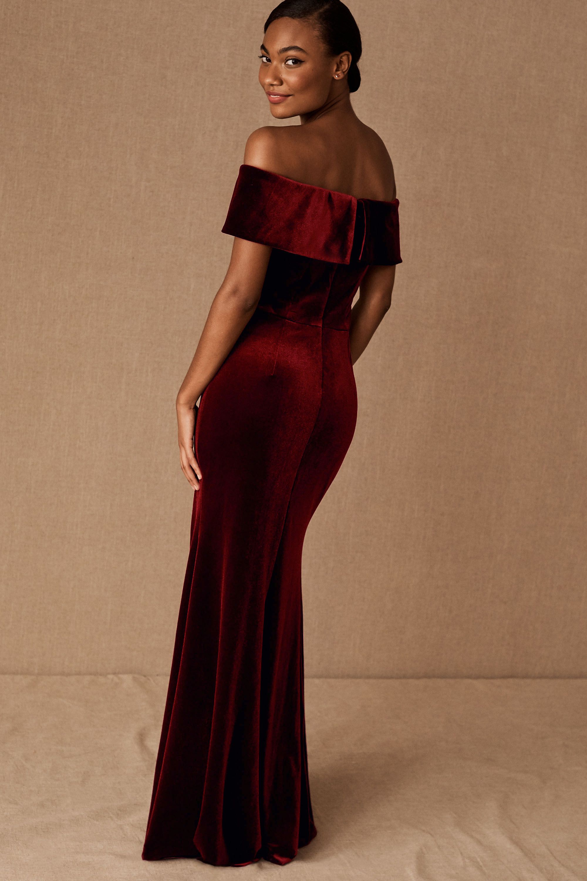 velvet bordeaux dress
