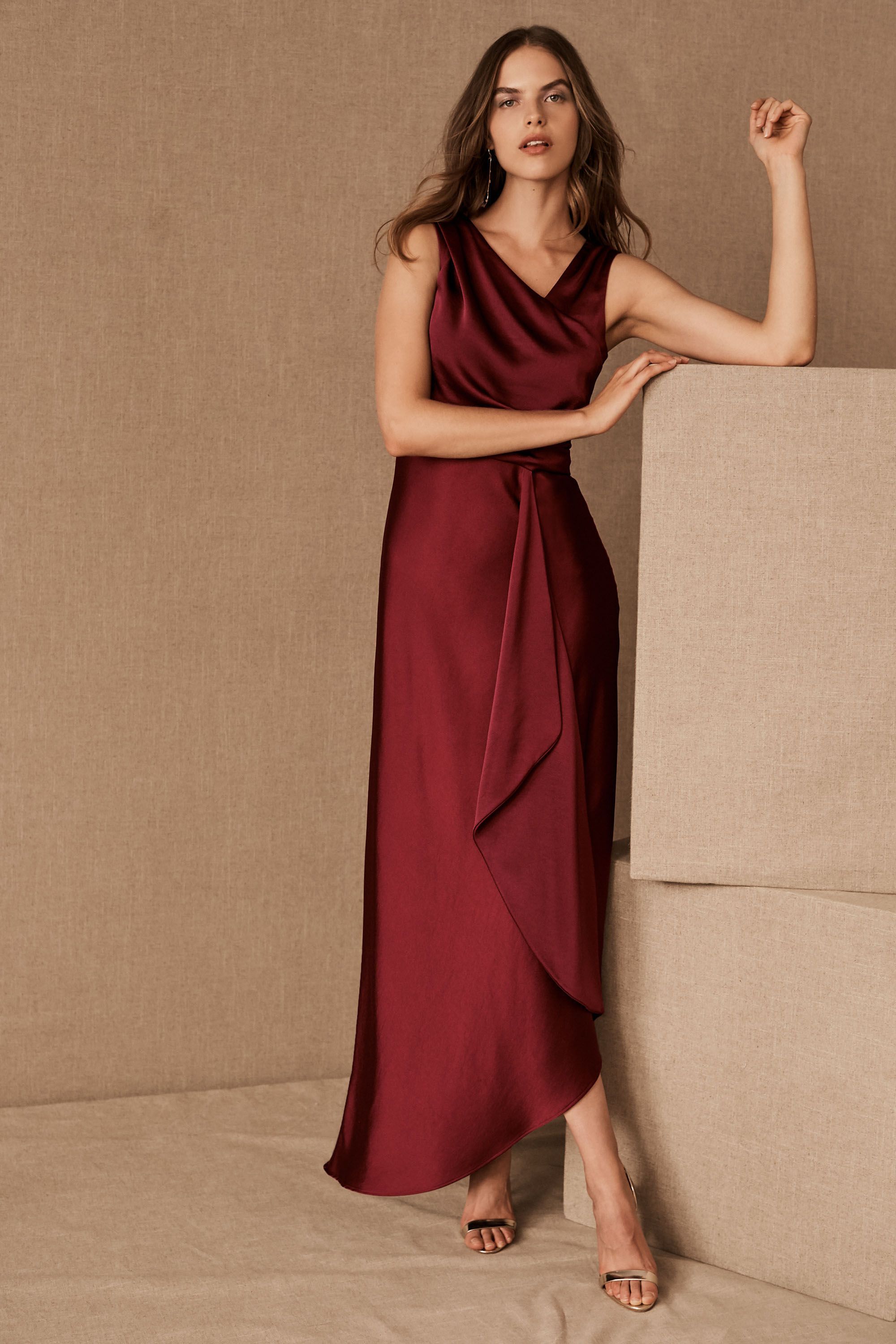 bhldn burgundy dress