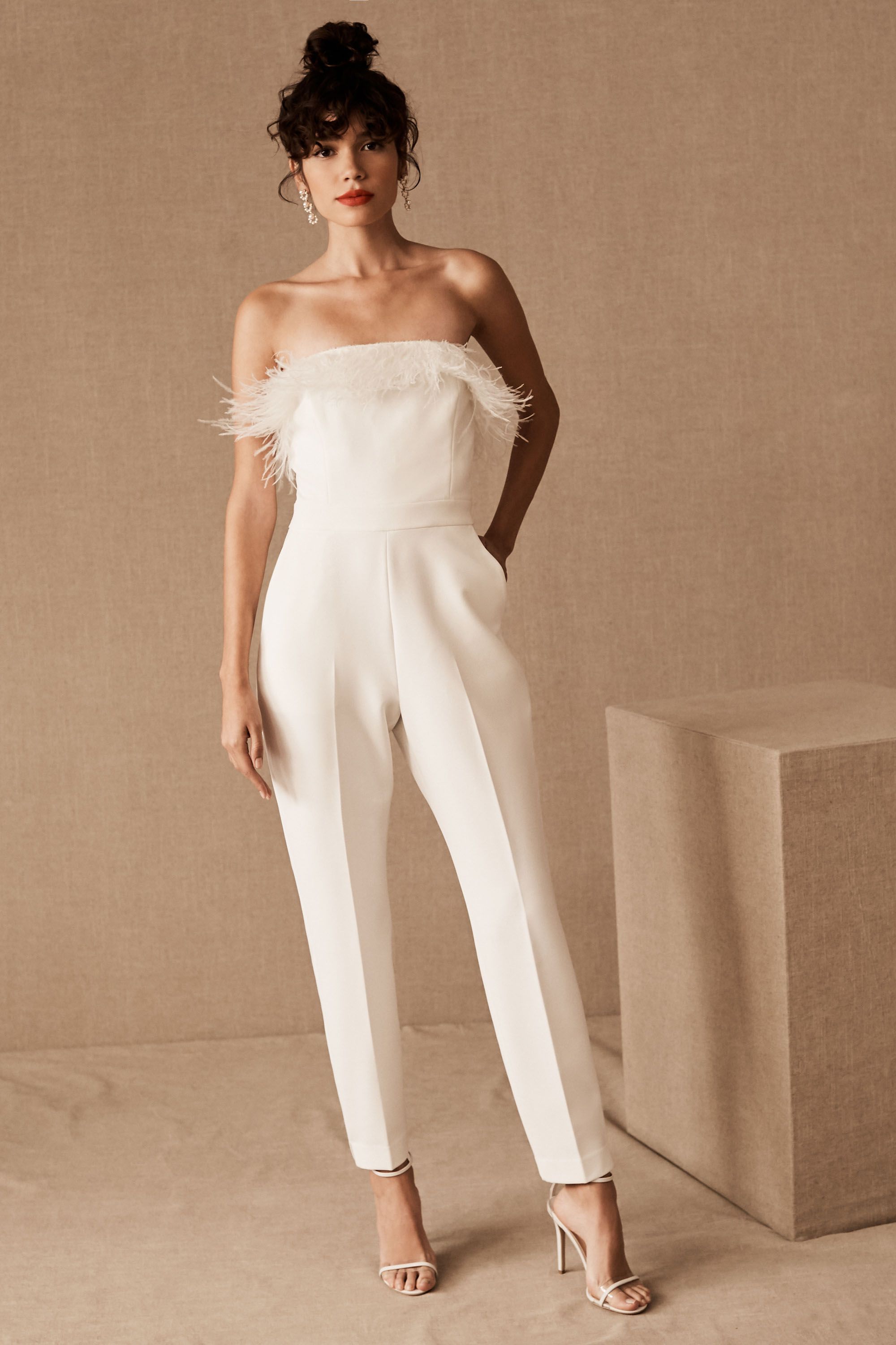 cream jumpsuits for weddings