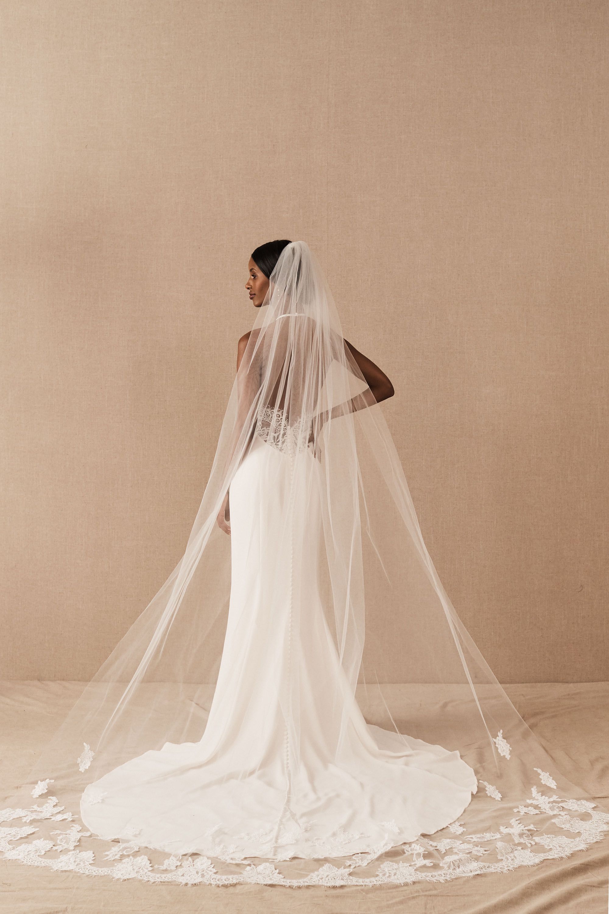 long tulle veil