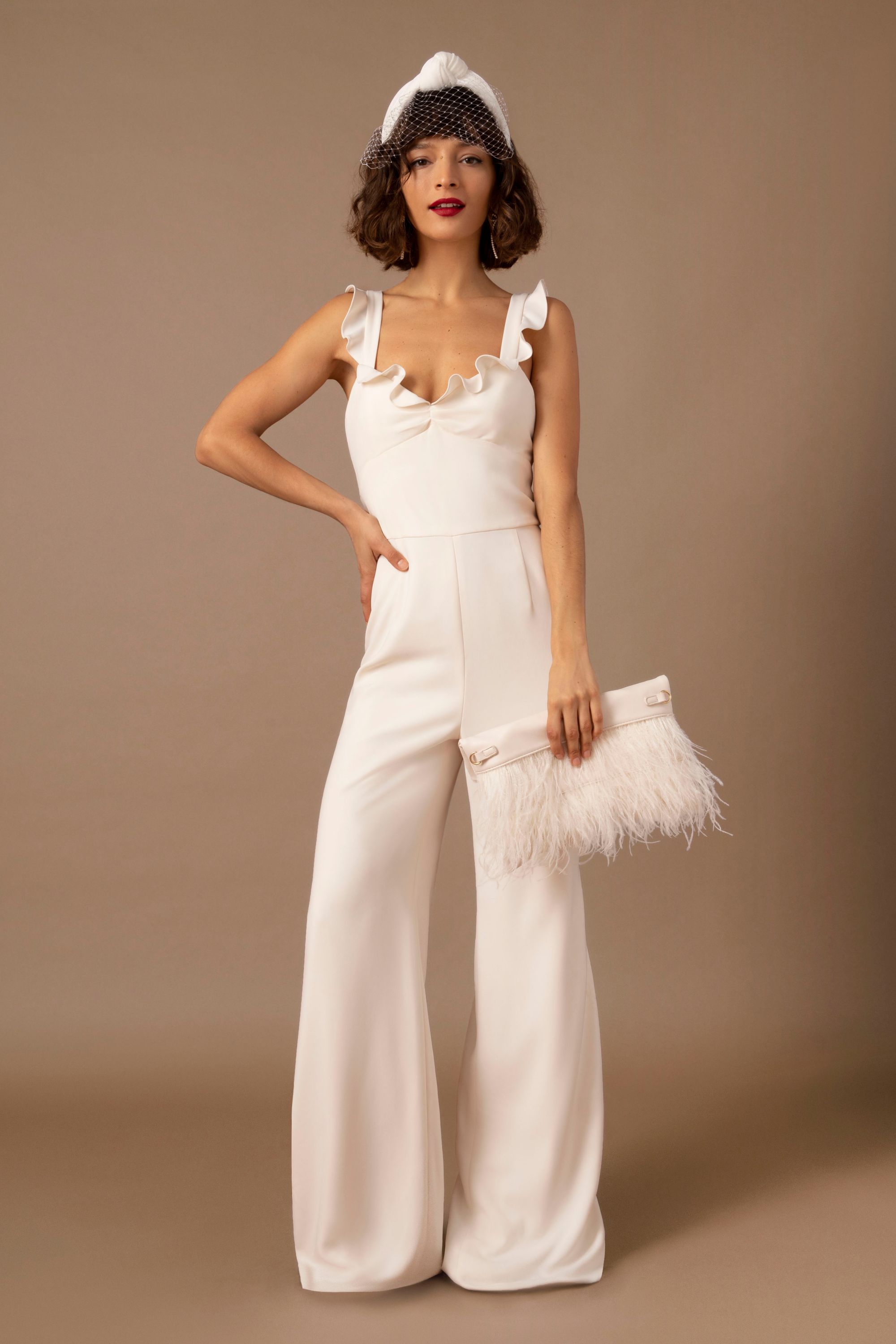 david's bridal white jumpsuit