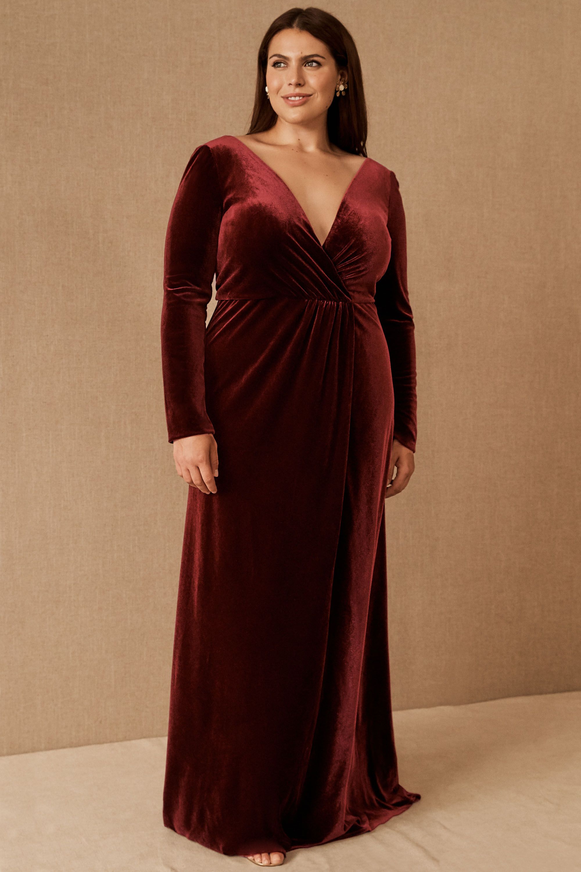 bhldn velvet wrap dress