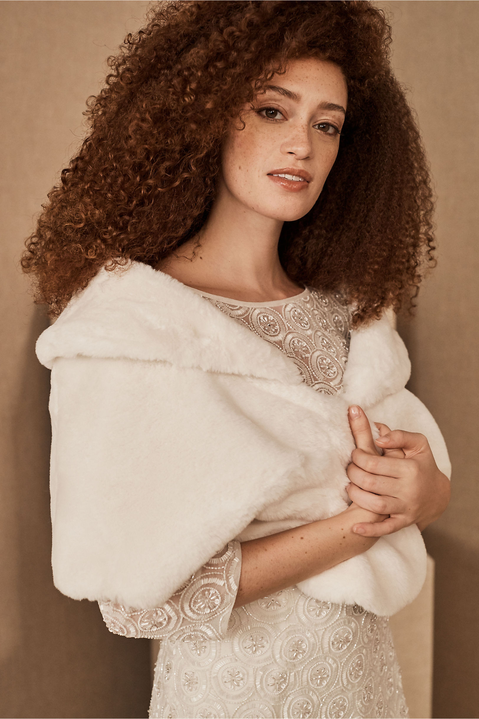 BHLDN Maxime Faux Fur Wrap