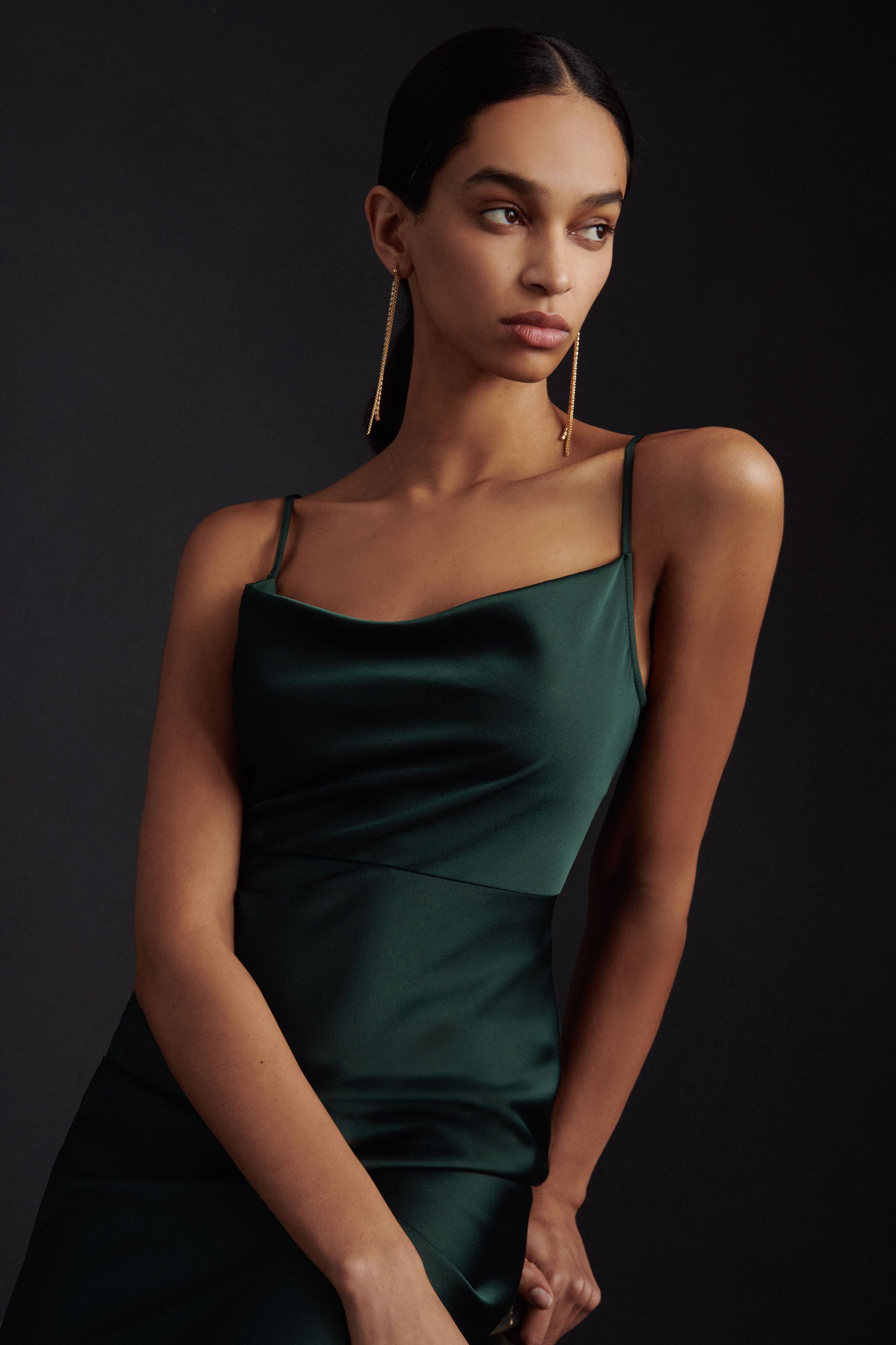 bhldn green velvet dress