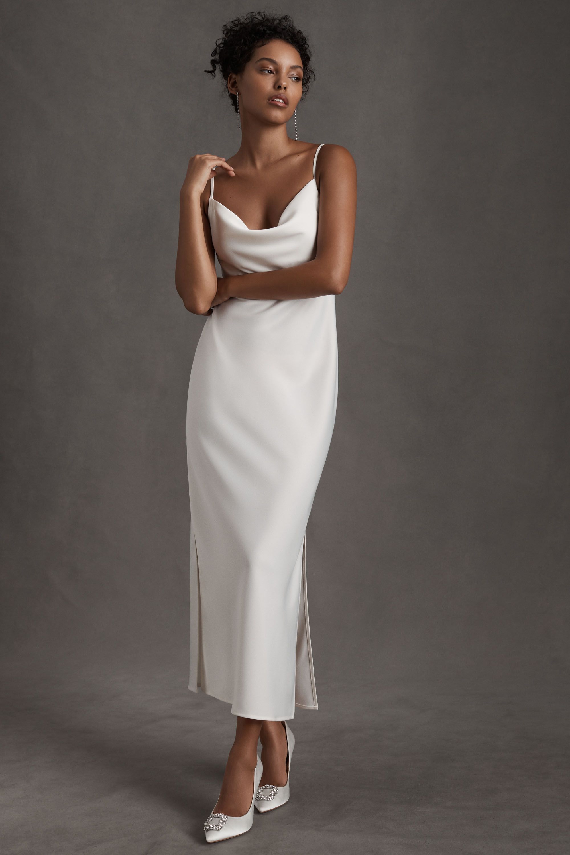 white reception dress for bride