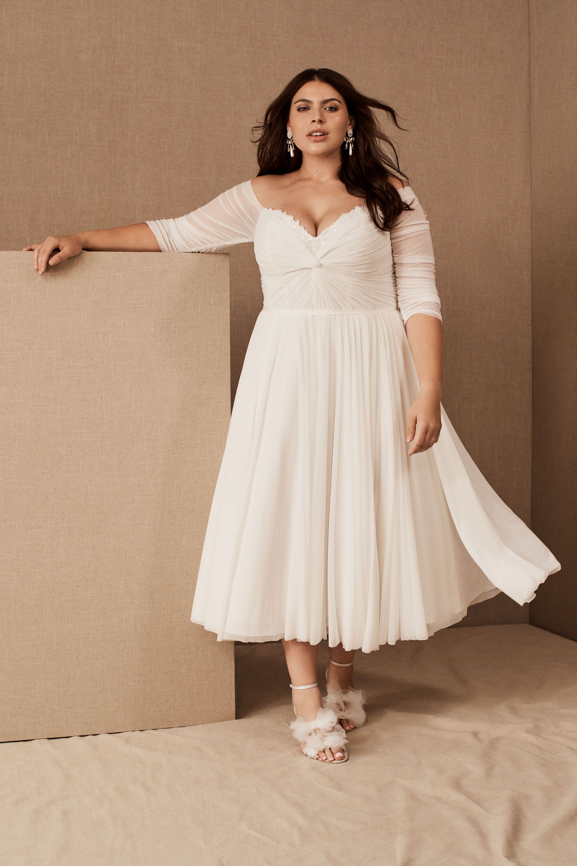 plus size little white dress