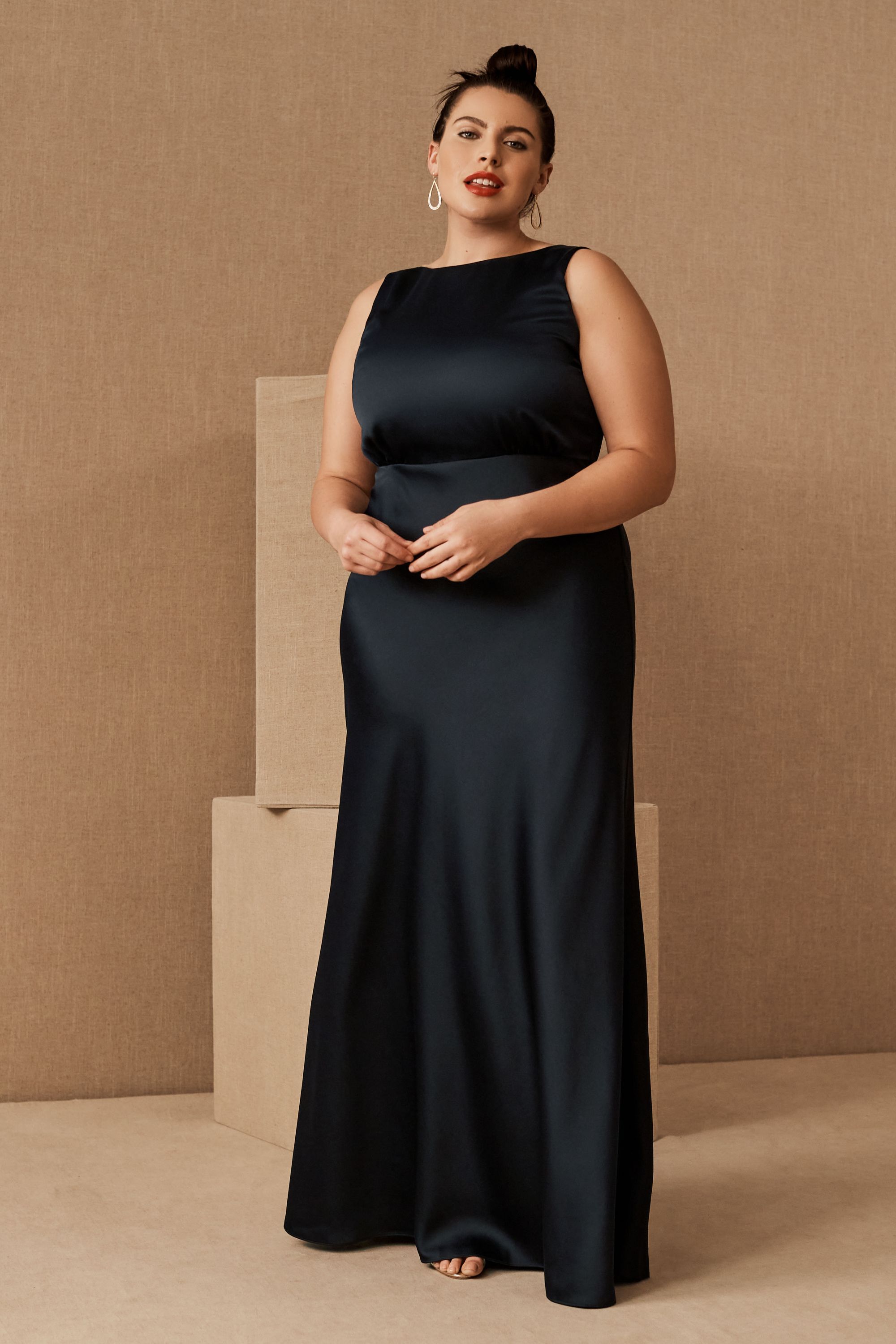 plus size silk dresses with sleeves