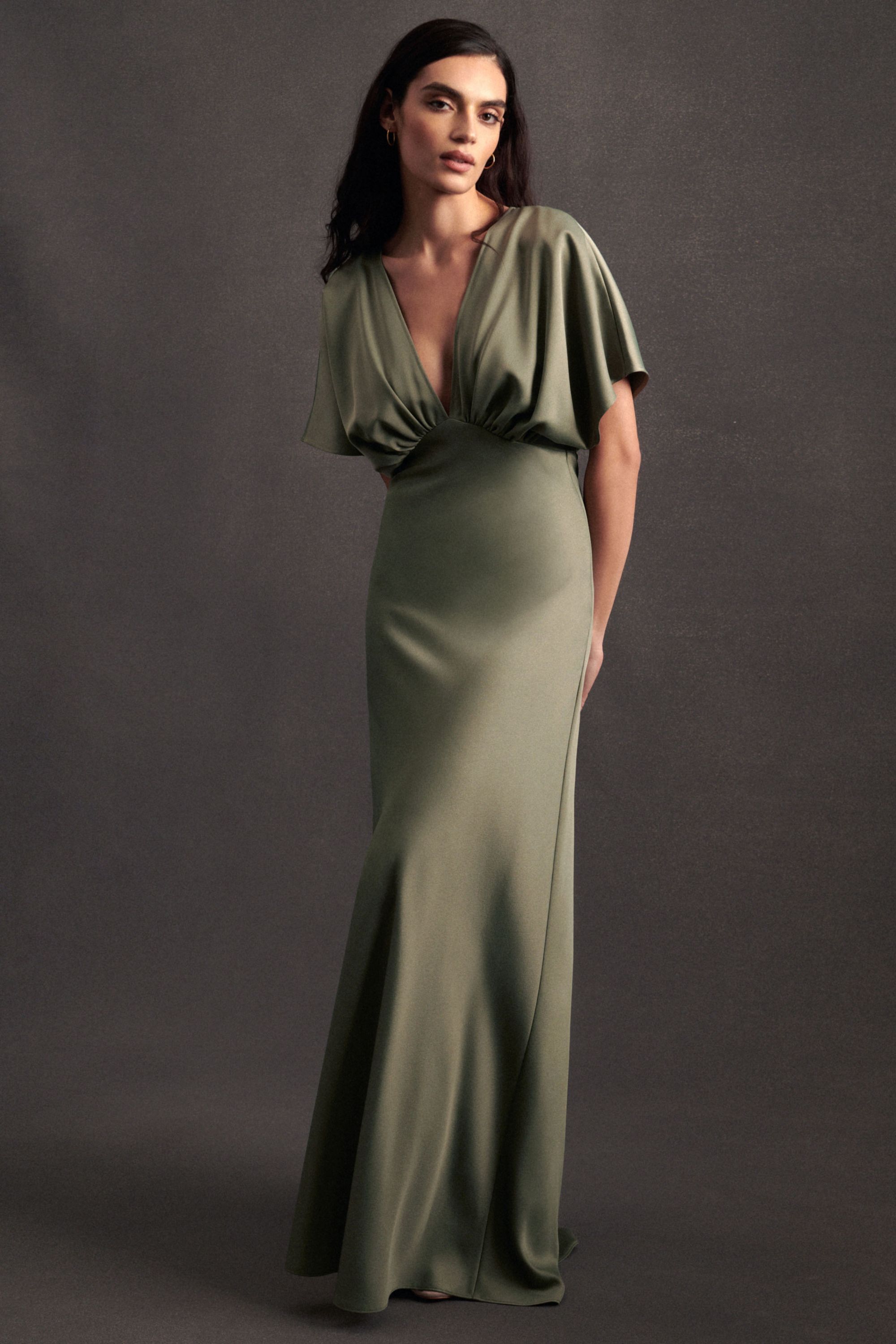 Moss green hotsell long dress