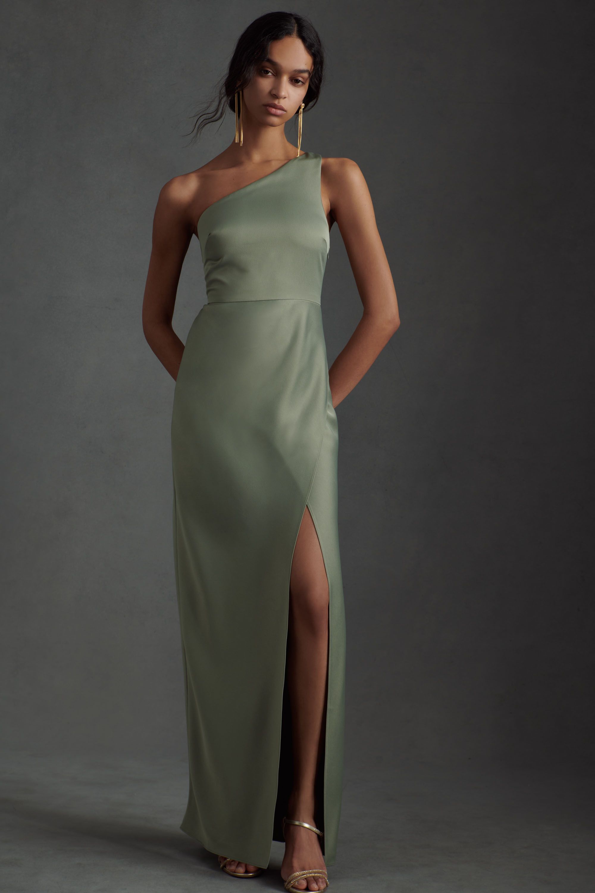 Moss green formal dress sale