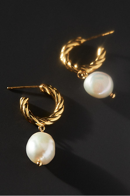 Twisted Pearl Drop Earrings