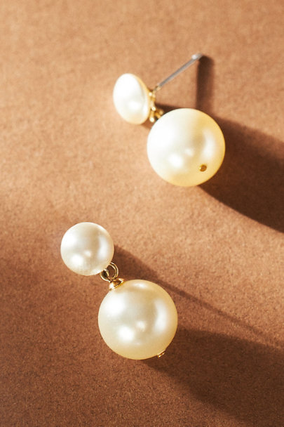 View larger image of Duo Pearl Drop Earrings
