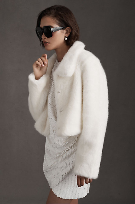 Unreal Fur Faux-Fur Tirage Cropped Jacket