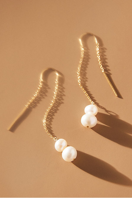 Chan Luu Threaded Pearl  Earrings